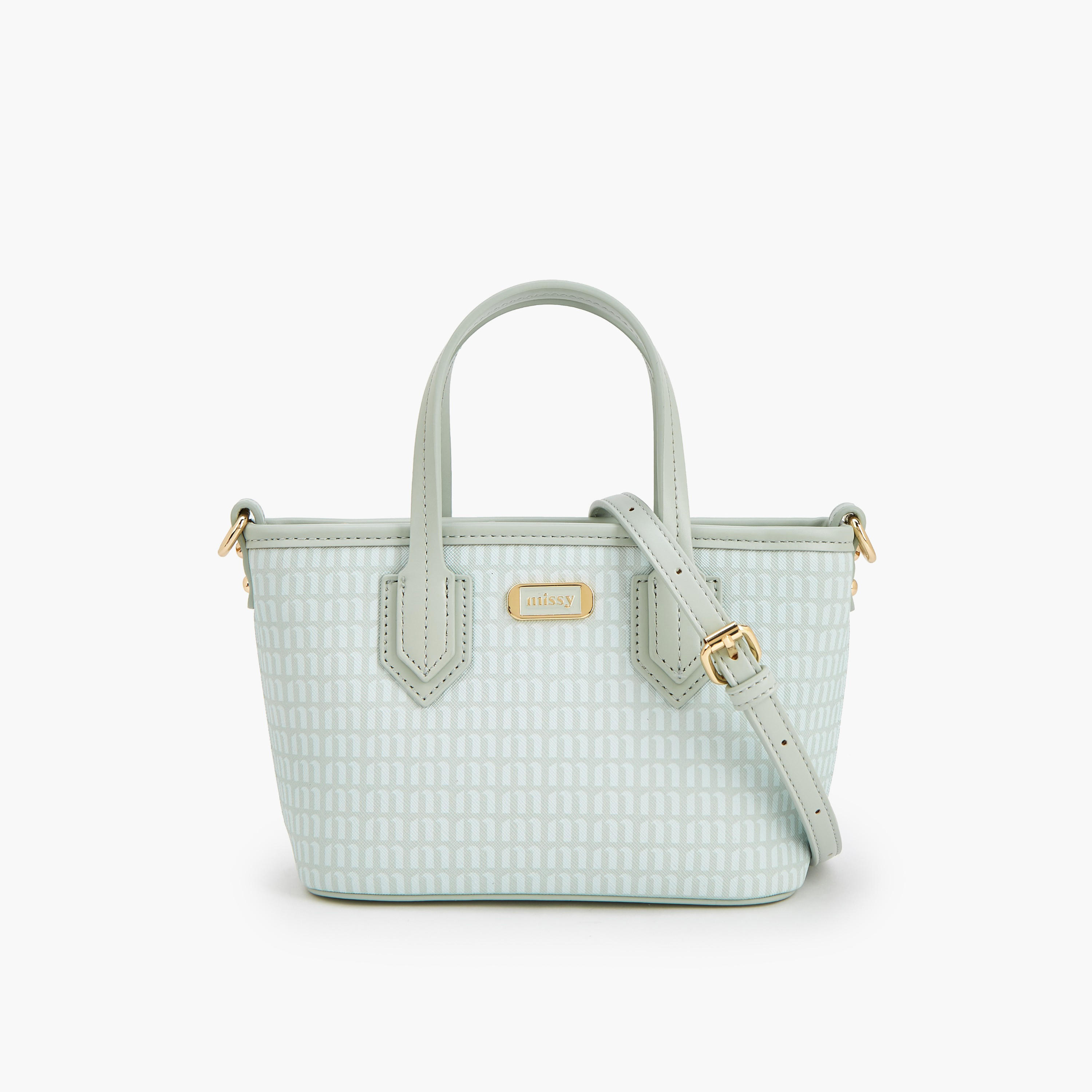 Missy Monogram Print Tote Bag with Detachable Strap-women-bagsandwallets-handbags-image-1
