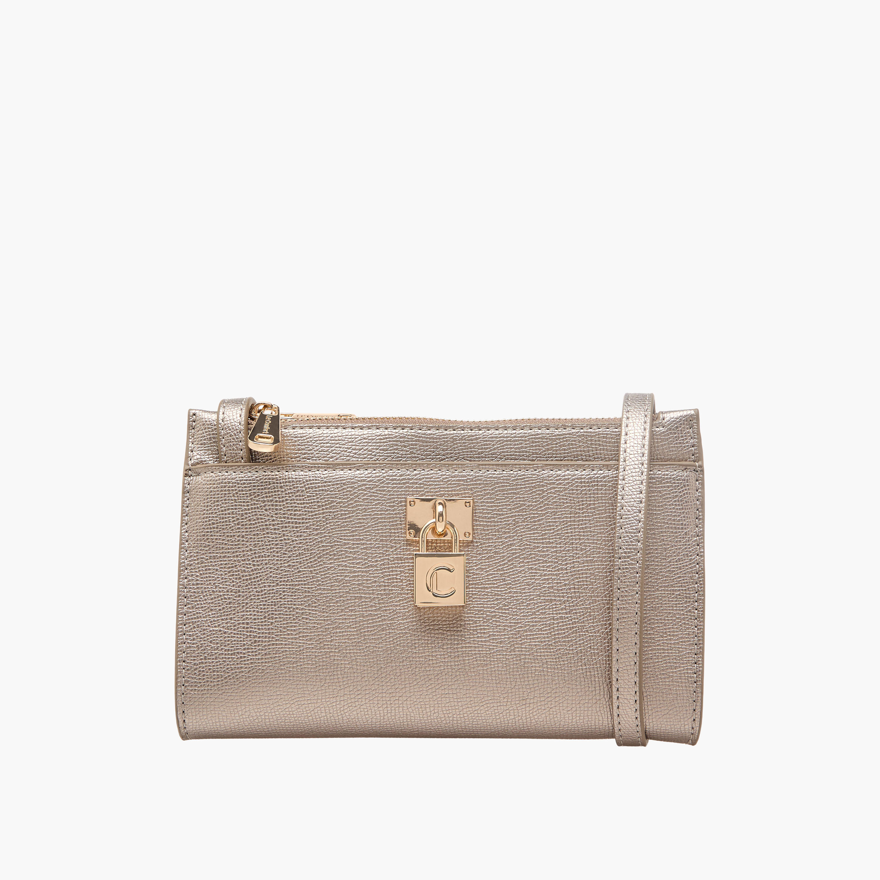 شنطة كروس بودي بارزة الملمس بزينة قفل من لو كونفورت-women-bagsandwallets-handbags-image-1