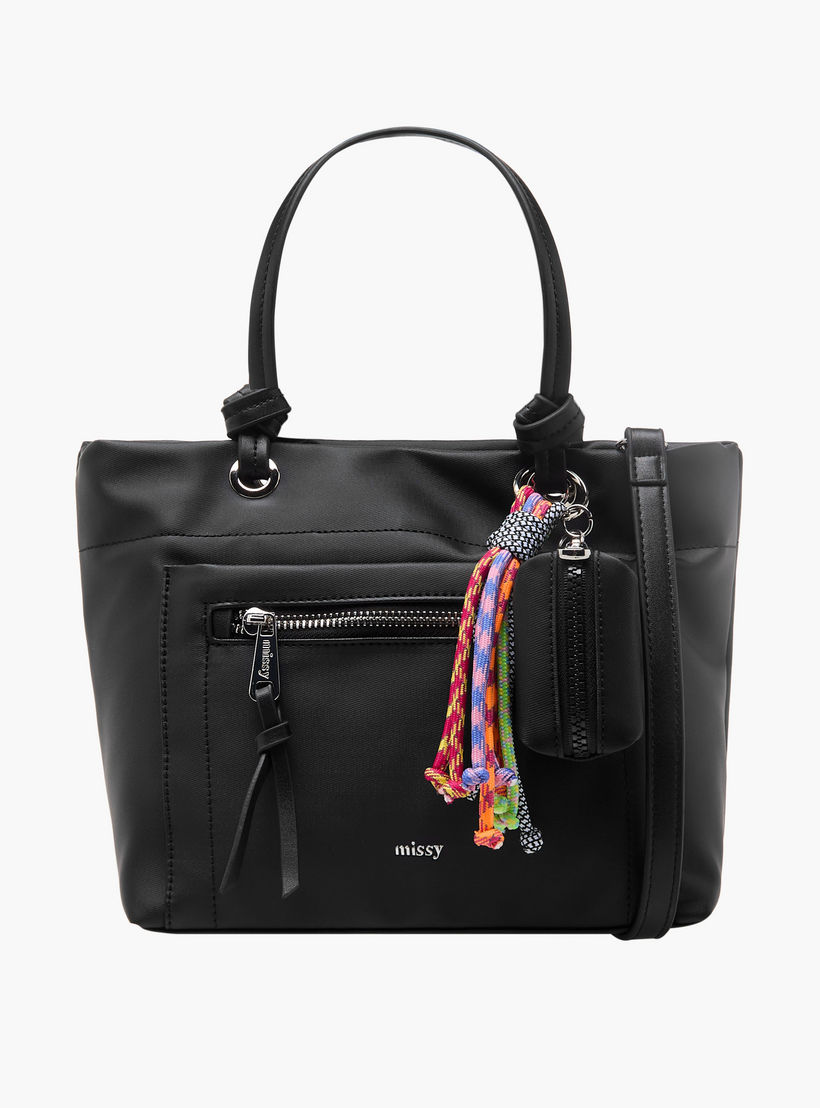 Missy Solid Tote Bag with Charm Accent-women-bagsandwallets-handbags-image-1