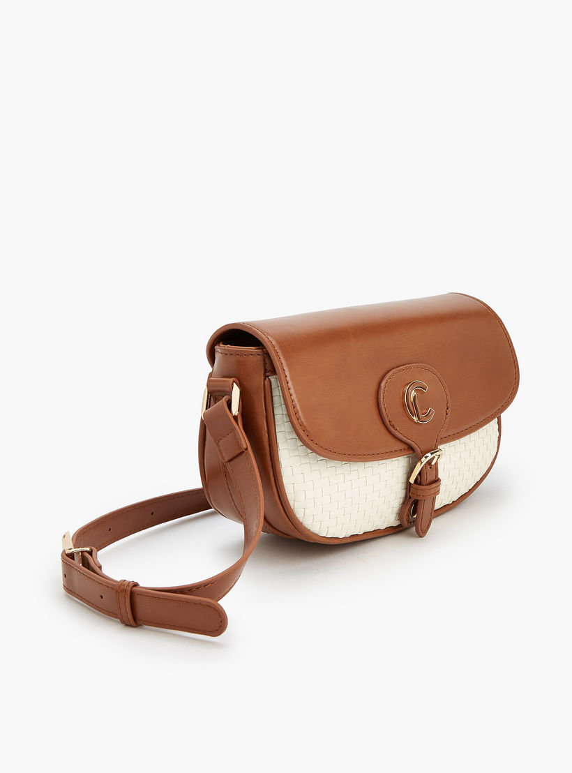 Le Confort Textured Crossbody Bag with Magnetic Button Closure-women-bagsandwallets-handbags-image-3