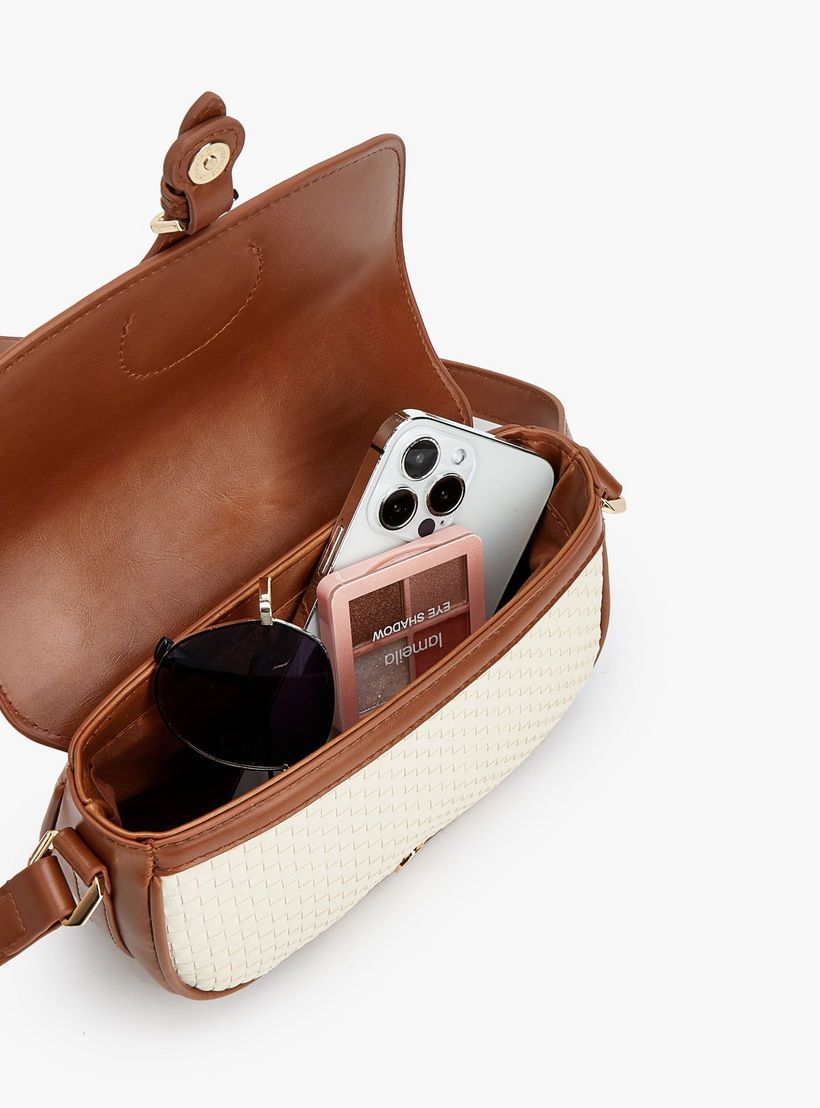 Le Confort Textured Crossbody Bag with Magnetic Button Closure-women-bagsandwallets-handbags-image-7