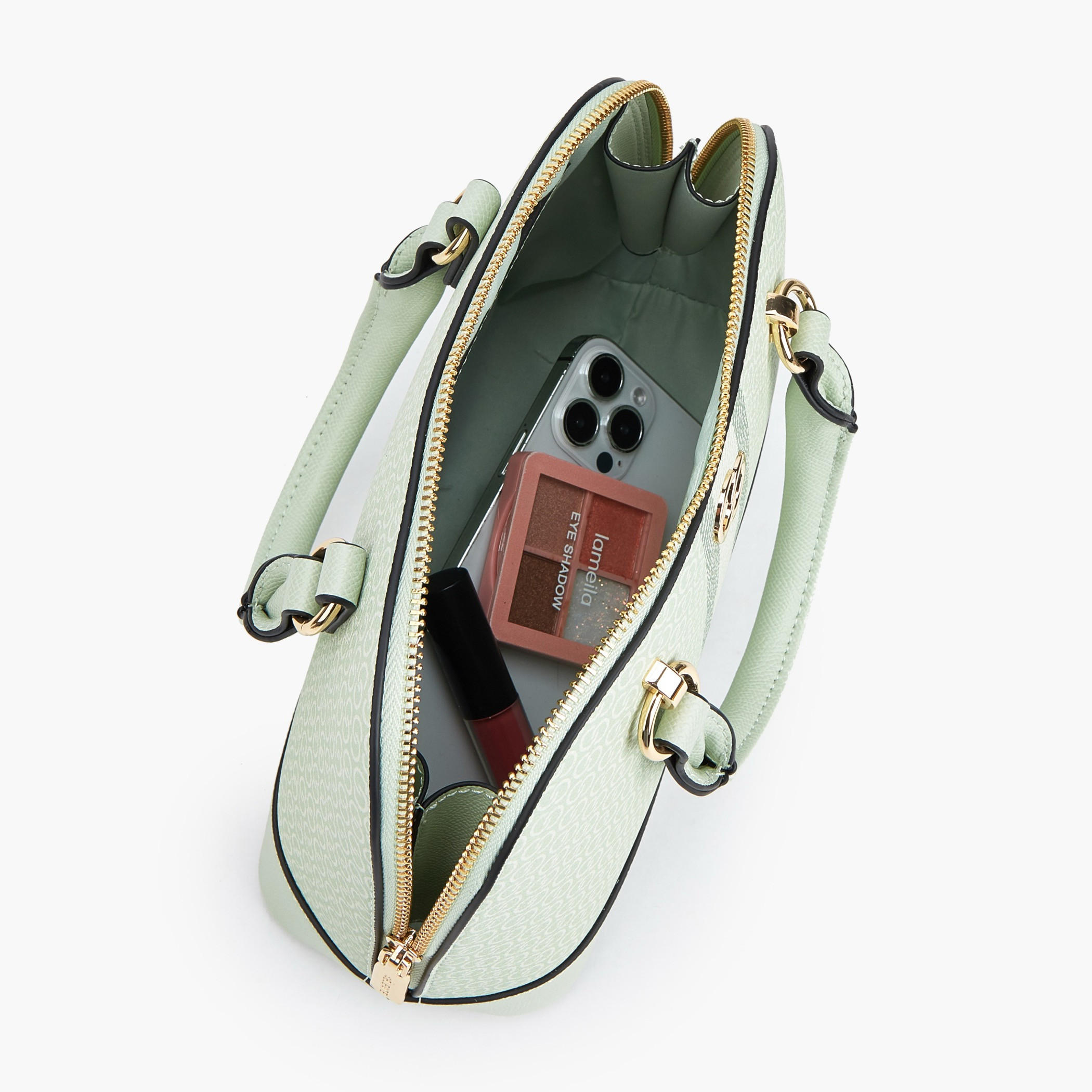 شنطة قبة بمقبض مزدوج وطبعات مونوجرام من سيليست-women-bagsandwallets-handbags-image-8