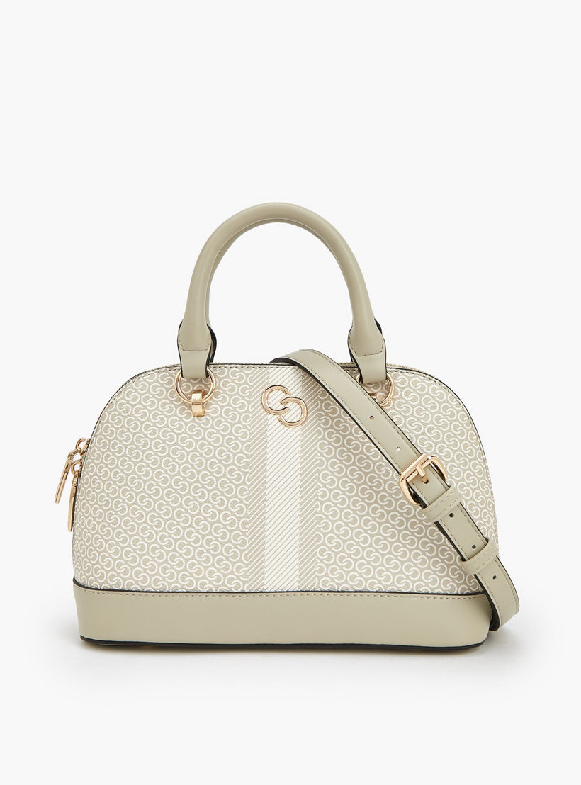 Celeste Monogram Print Dome Bag with Double Handle-women-bagsandwallets-handbags-image-1