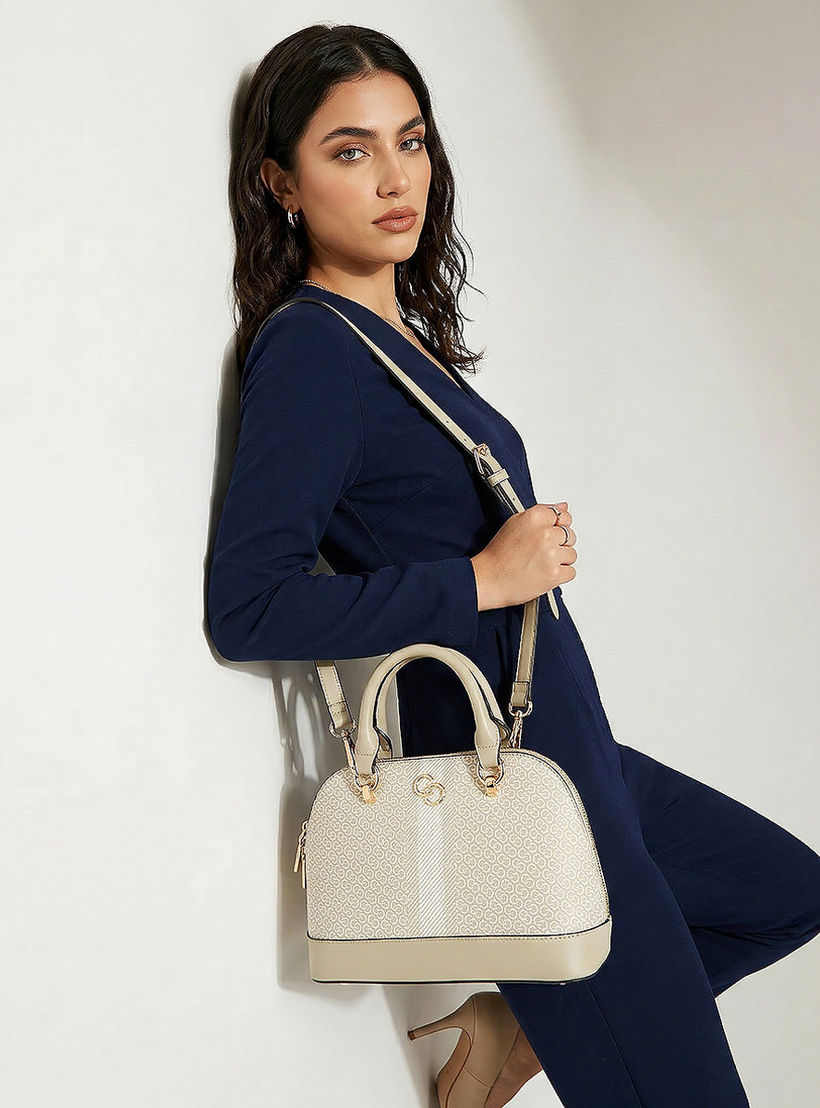 Celeste Monogram Print Dome Bag with Double Handle-women-bagsandwallets-handbags-image-2