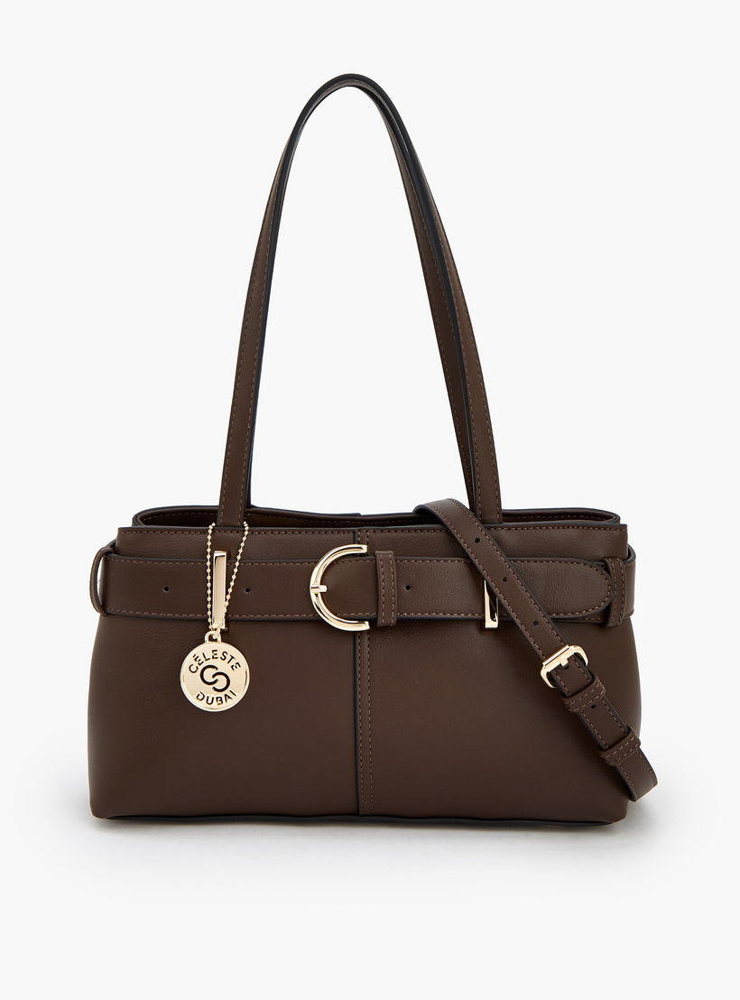Celeste Buckle Detail Tote Bag with Double Handle-women-bagsandwallets-handbags-image-1