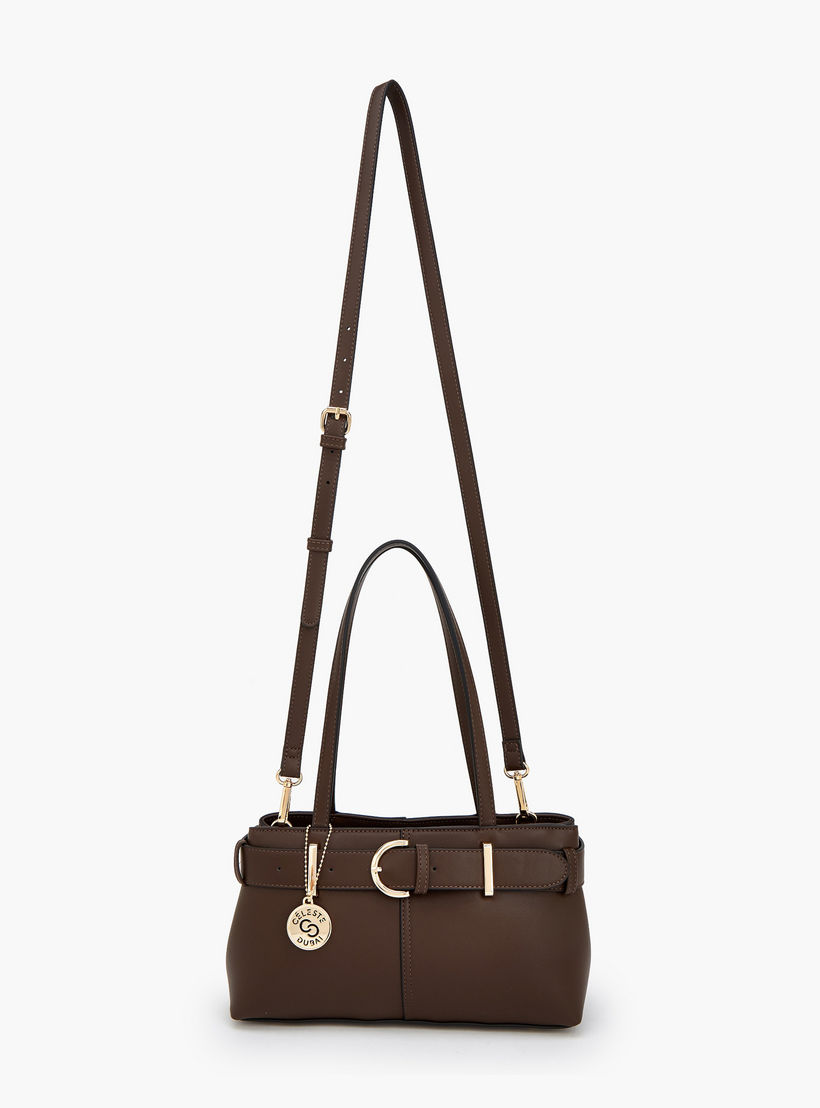 Celeste Buckle Detail Tote Bag with Double Handle-women-bagsandwallets-handbags-image-3