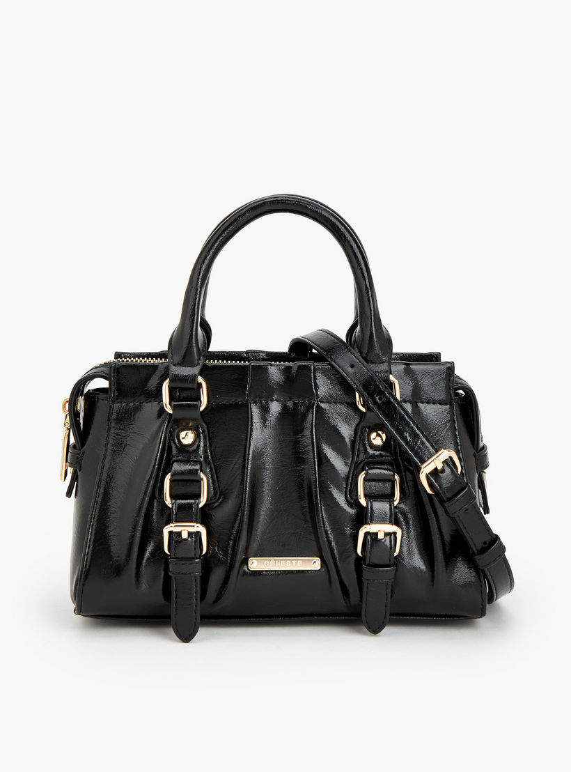 Celeste Buckle Detail Tote Bag with Double Handle-women-bagsandwallets-handbags-image-1