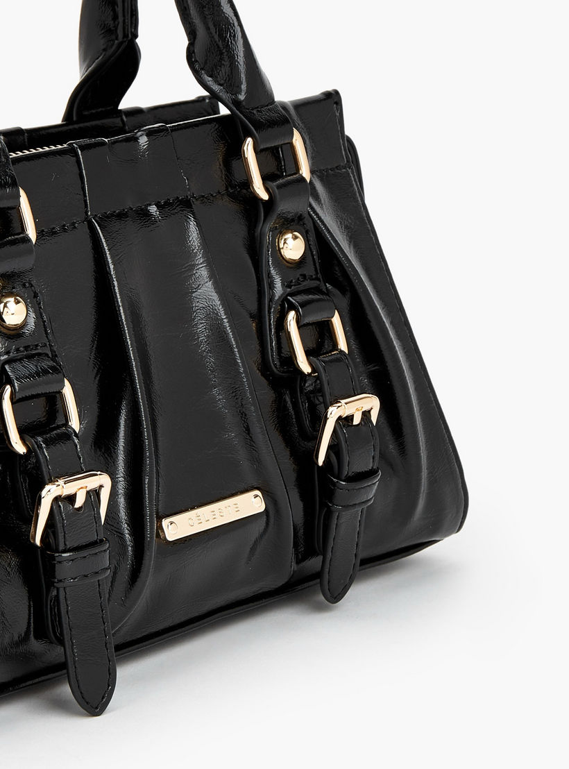 Celeste Buckle Detail Tote Bag with Double Handle-women-bagsandwallets-handbags-image-5