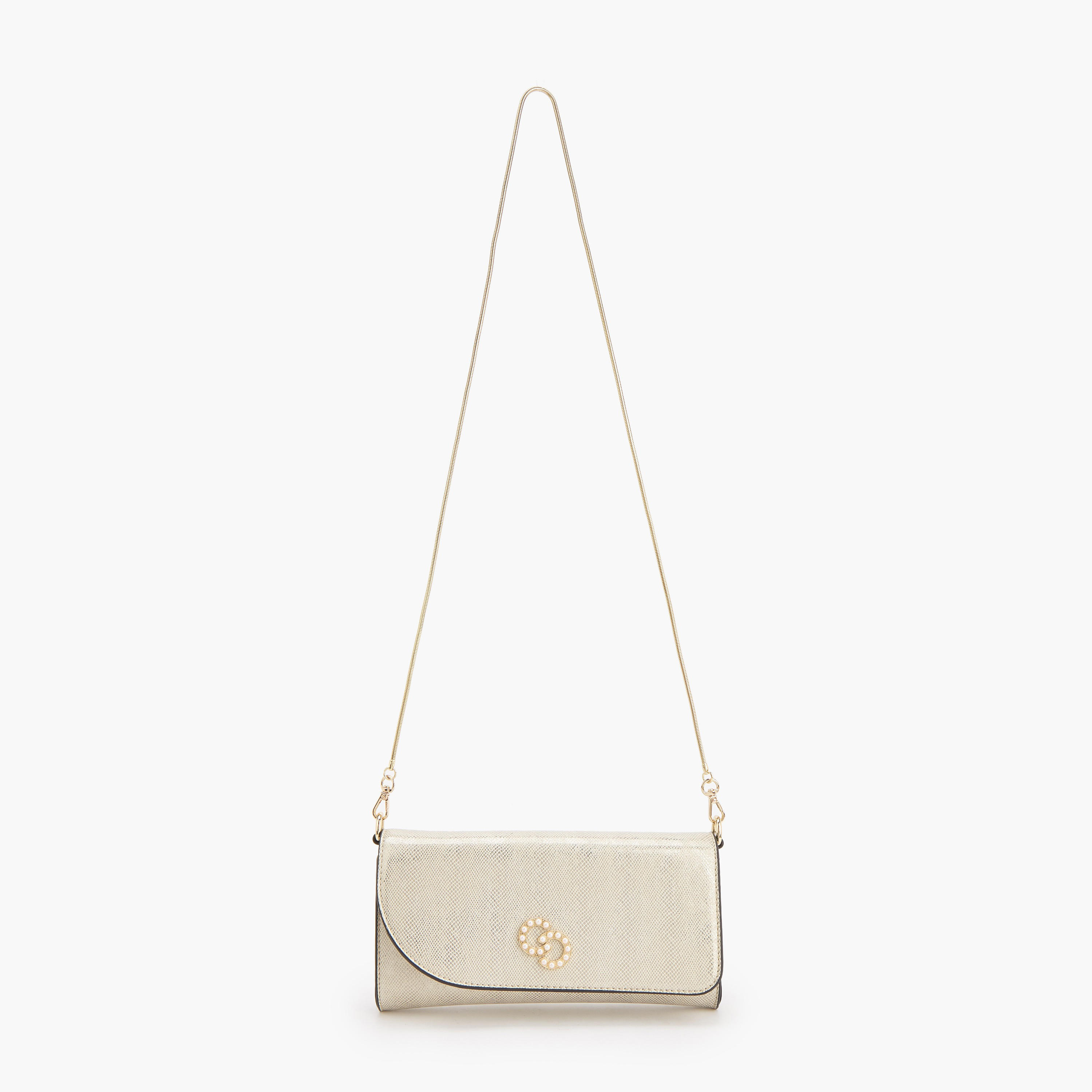 Celeste Textured Crossbody Bag with Detachable Chain Strap-women-bagsandwallets-handbags-image-2