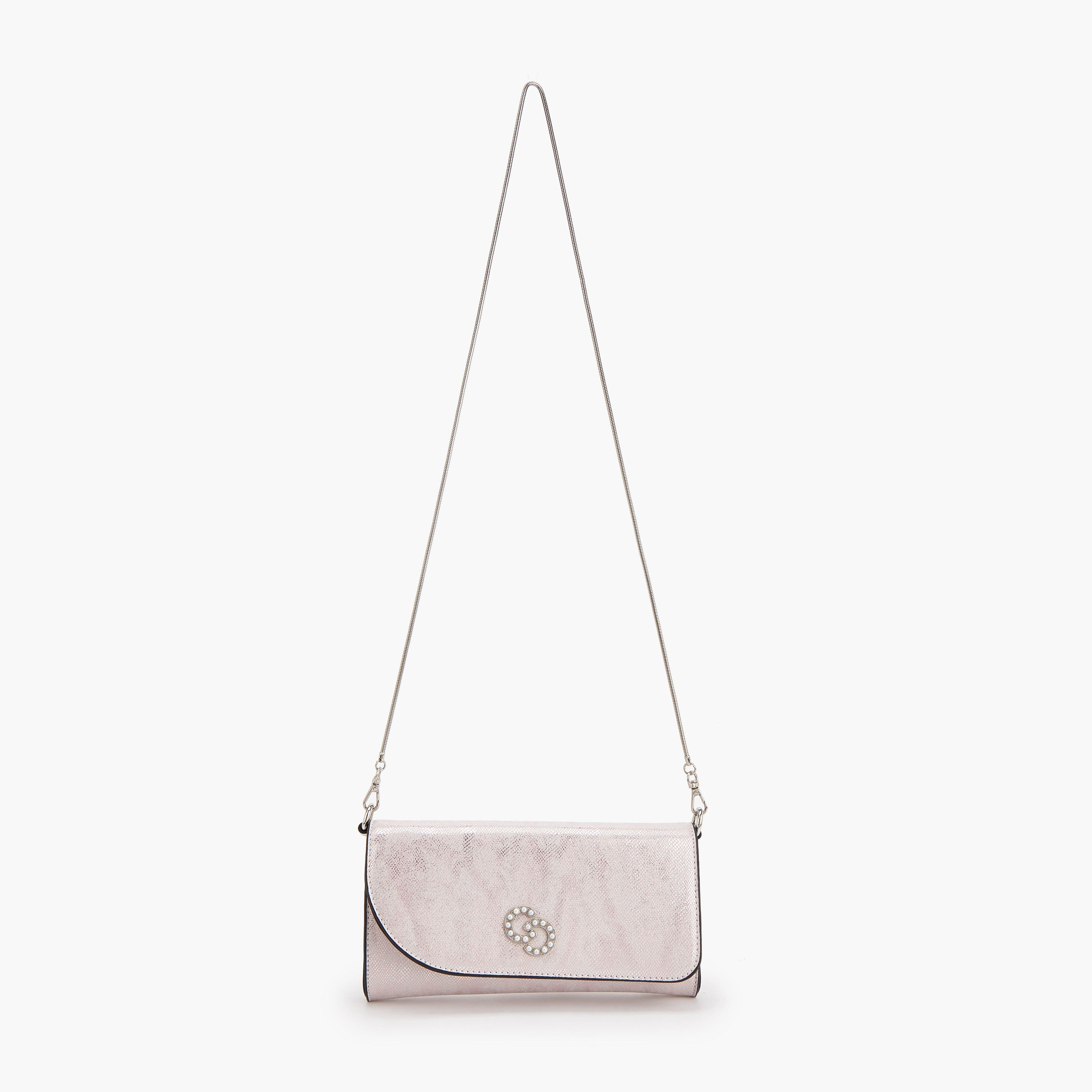 شنطة كروس بودي بارزة الملمس بحزام سلسلة قابل للفصل من سيليست-women-bagsandwallets-handbags-image-2
