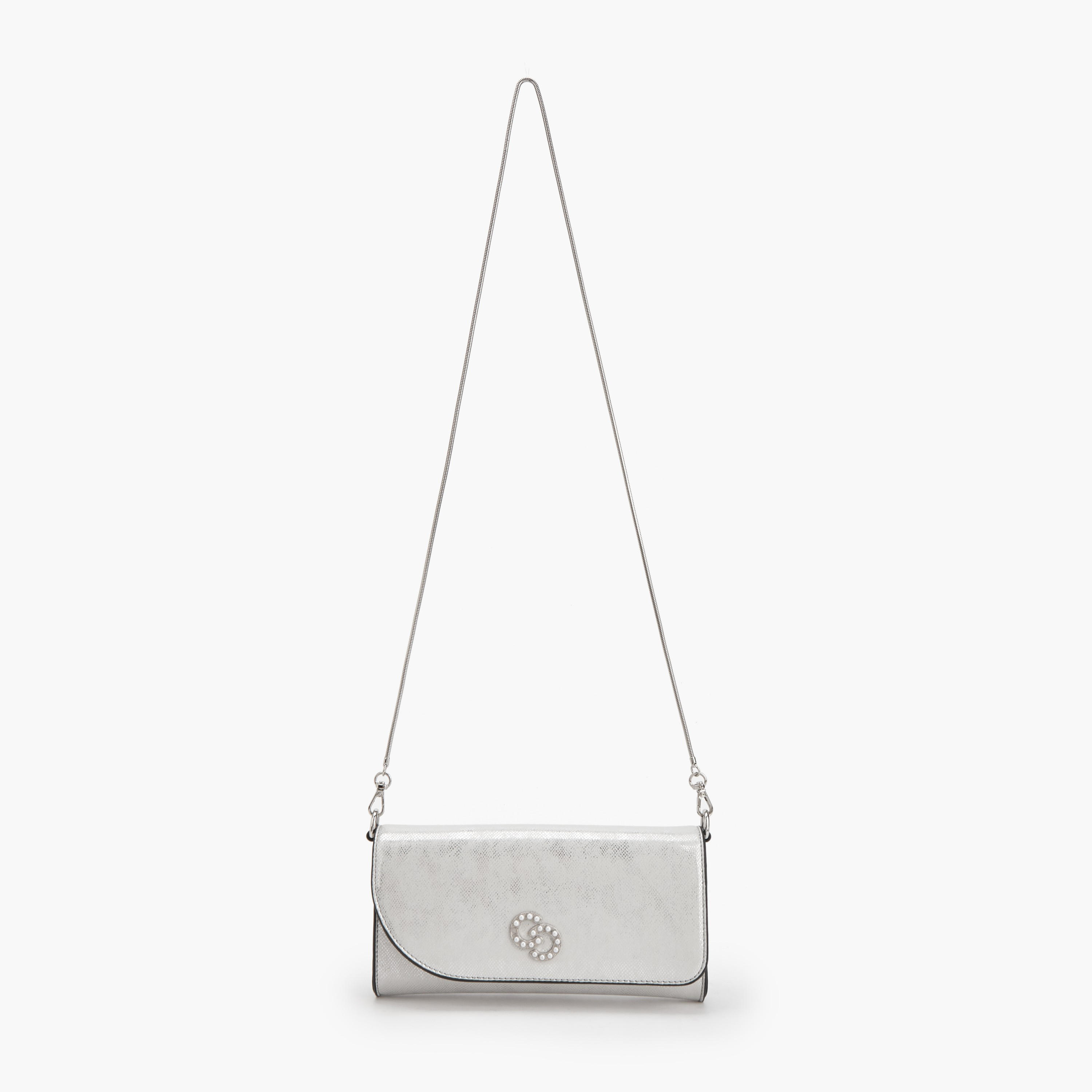 Celeste Textured Crossbody Bag with Detachable Chain Strap-women-bagsandwallets-handbags-image-2