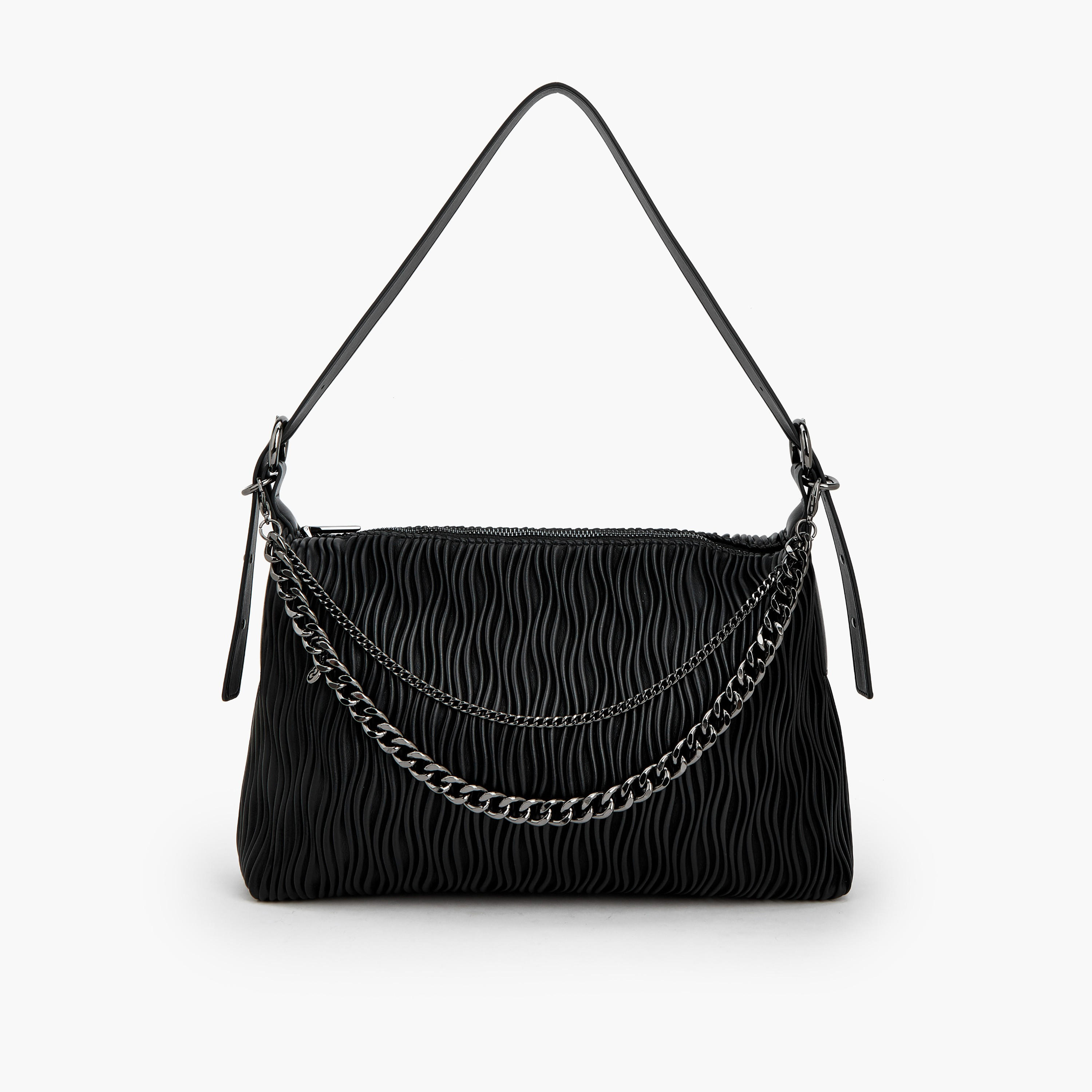 Celeste Textured Shoulder Bag with Adjustable Strap-women-bagsandwallets-handbags-image-1