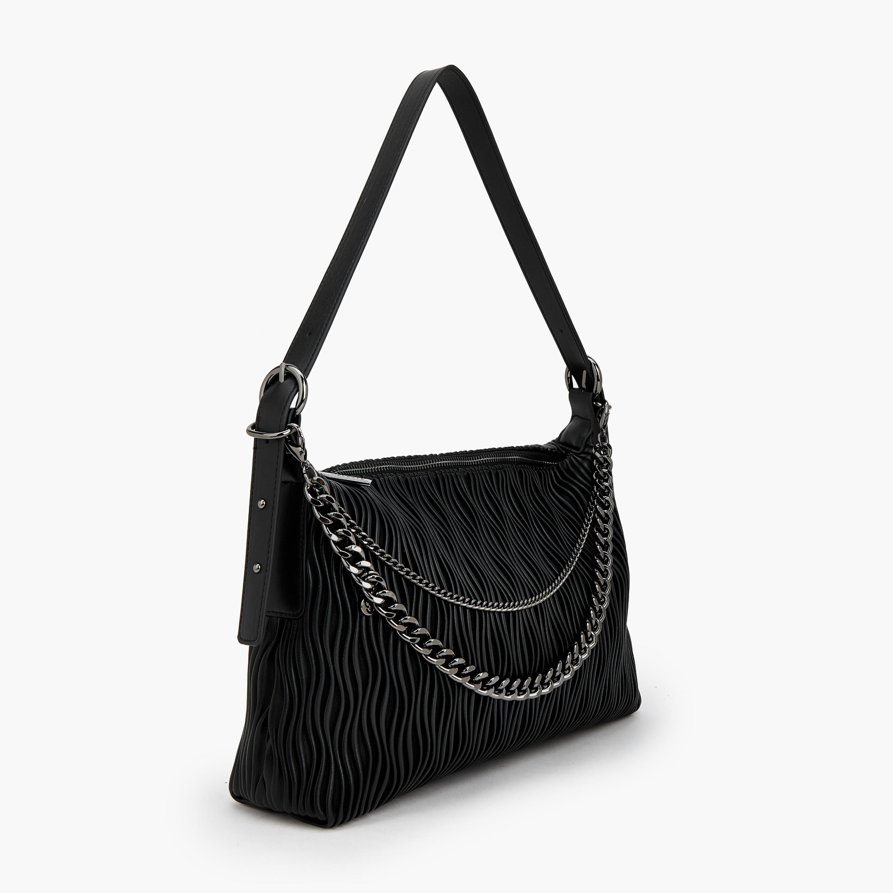 Celeste Textured Shoulder Bag with Adjustable Strap-women-bagsandwallets-handbags-image-2