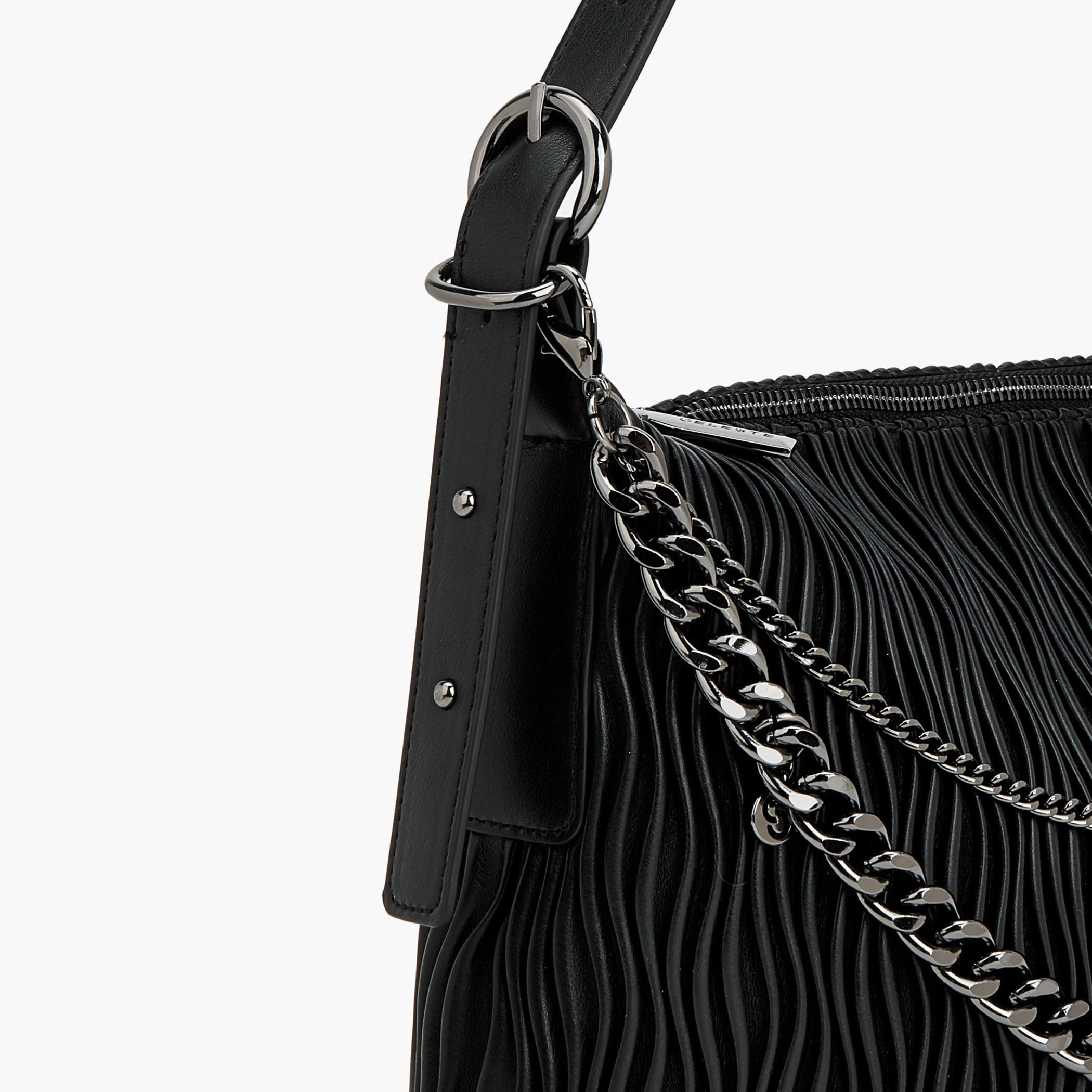 Celeste Textured Shoulder Bag with Adjustable Strap-women-bagsandwallets-handbags-image-3