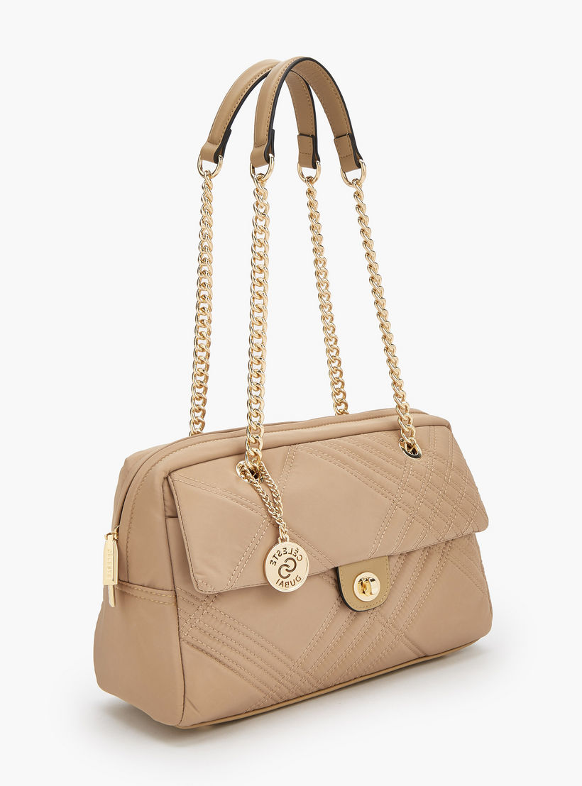 Celeste Quilted Shoulder Bag with Zip Closure-women-bagsandwallets-handbags-image-2
