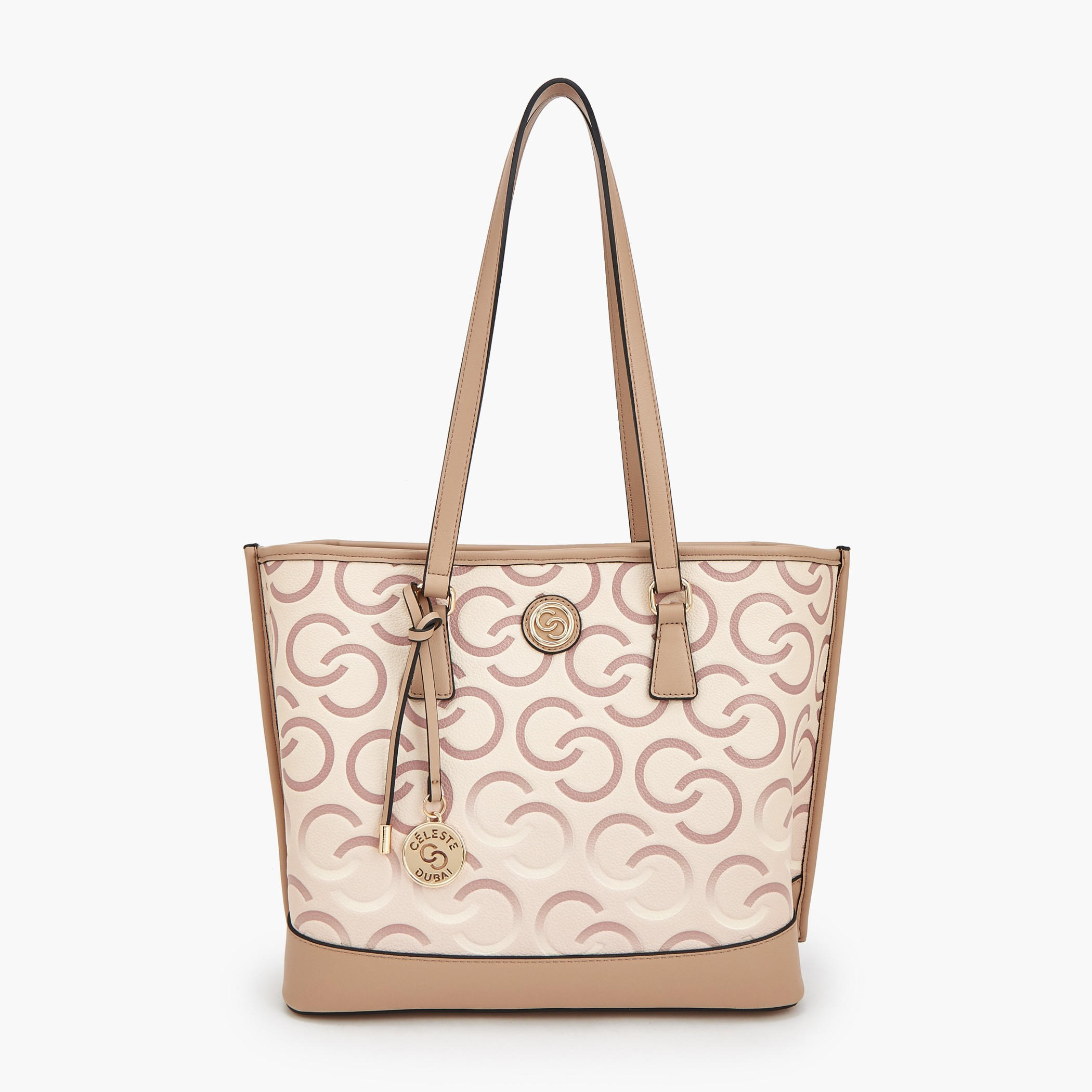 شنطة توتي بطبعات مونوجرام ومقبض مزدوج من سيليست-women-bagsandwallets-handbags-image-1