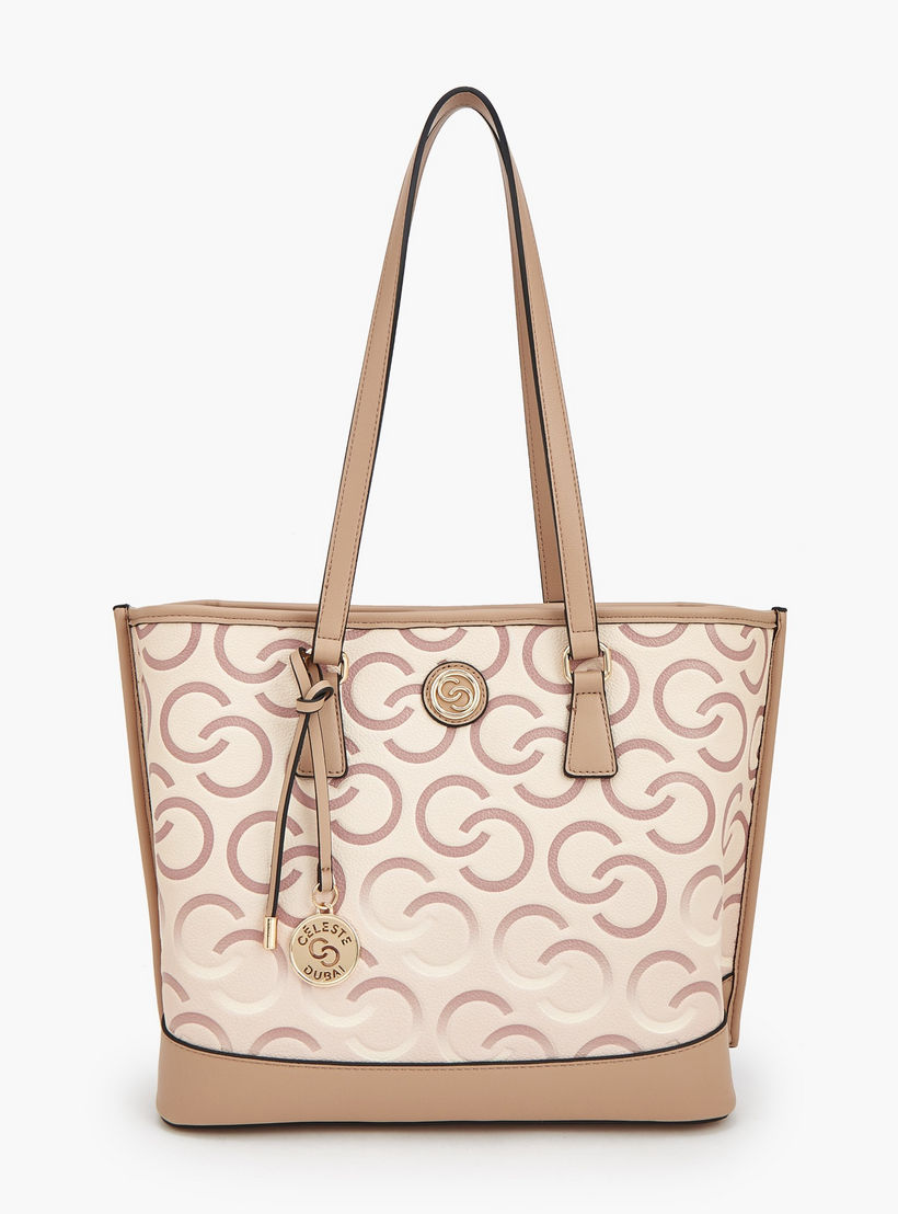 شنطة توتي بطبعات مونوجرام ومقبض مزدوج من سيليست-women-bagsandwallets-handbags-image-1
