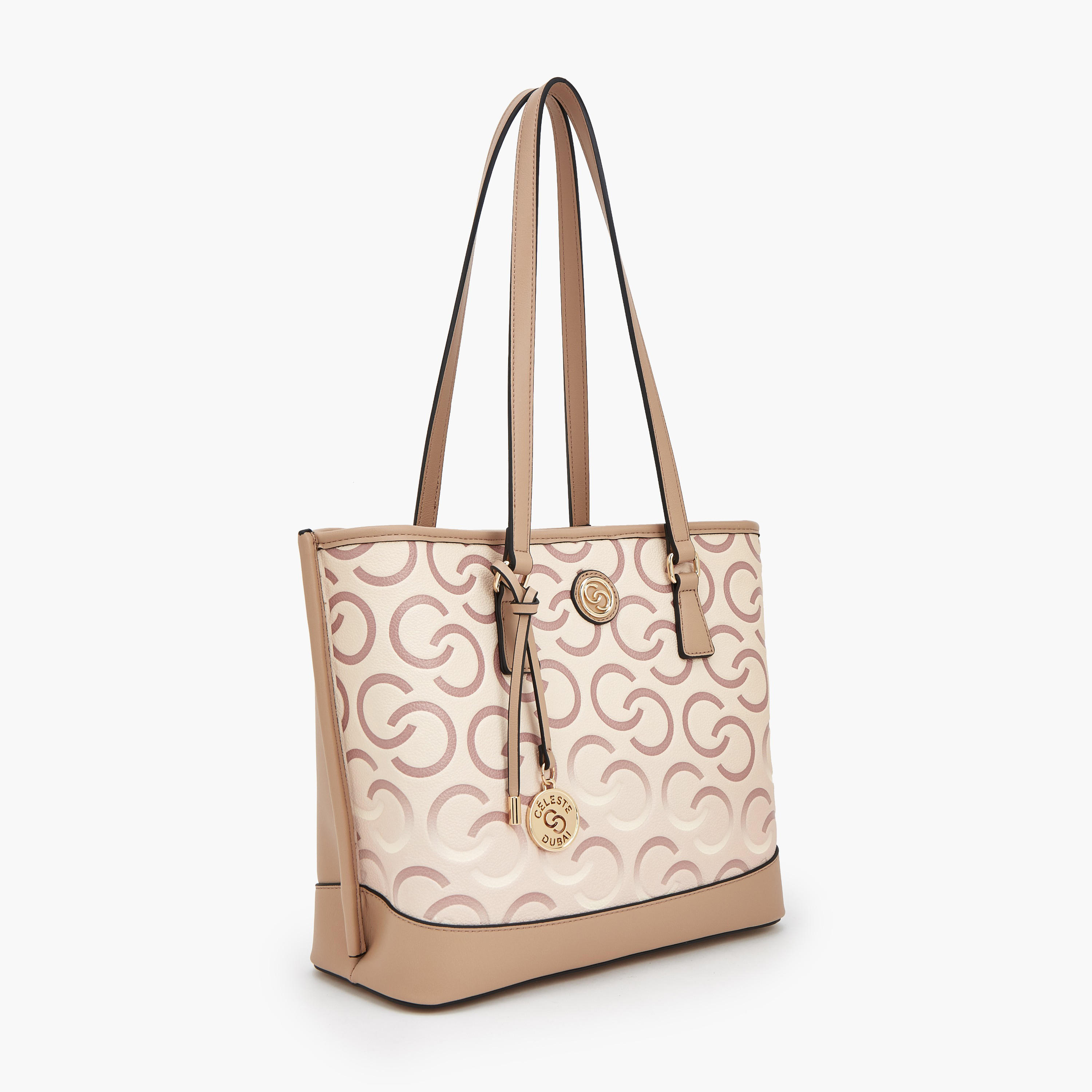 شنطة توتي بطبعات مونوجرام ومقبض مزدوج من سيليست-women-bagsandwallets-handbags-image-2