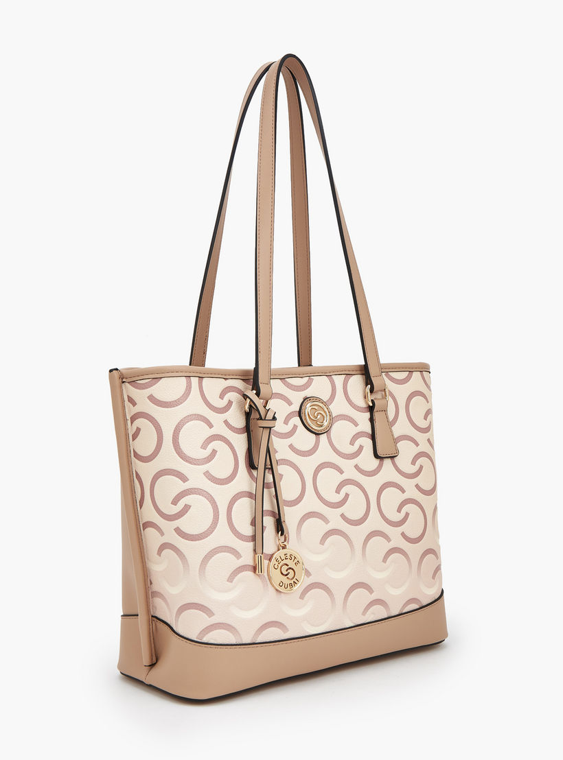 شنطة توتي بطبعات مونوجرام ومقبض مزدوج من سيليست-women-bagsandwallets-handbags-image-2
