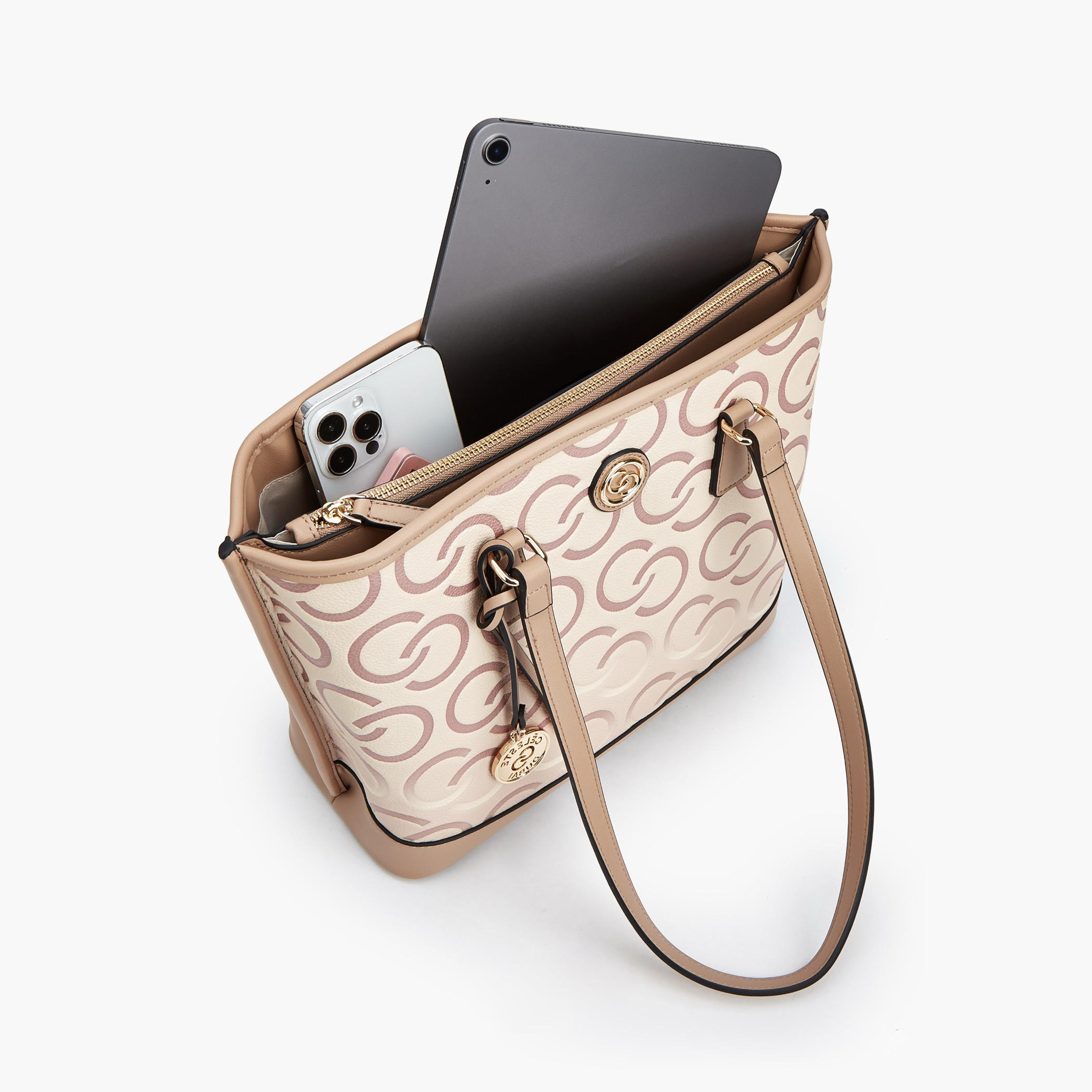 شنطة توتي بطبعات مونوجرام ومقبض مزدوج من سيليست-women-bagsandwallets-handbags-image-7