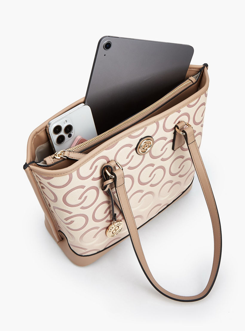 شنطة توتي بطبعات مونوجرام ومقبض مزدوج من سيليست-women-bagsandwallets-handbags-image-7