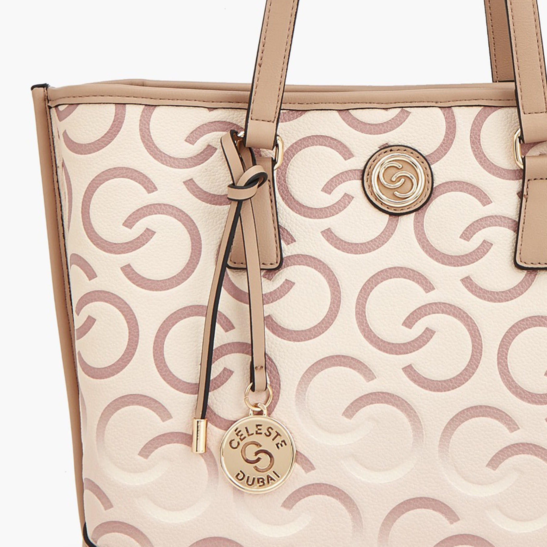 شنطة توتي بطبعات مونوجرام ومقبض مزدوج من سيليست-women-bagsandwallets-handbags-image-8