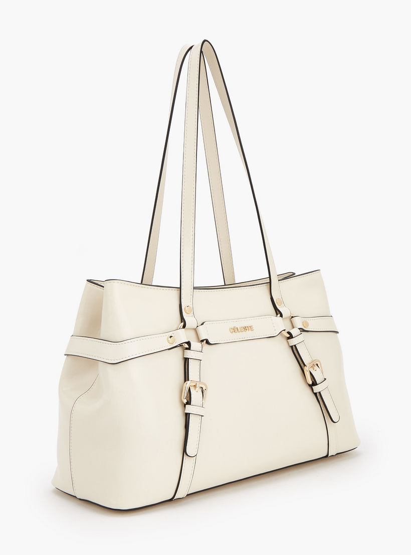 Celeste Buckle Accent Tote Bag with Double Handle-women-bagsandwallets-handbags-image-2