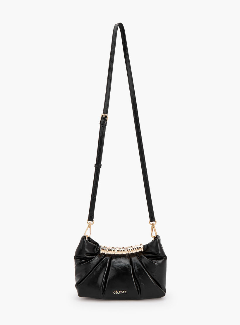 Celeste Pleated Sling Bag with Button Closure-women-bagsandwallets-handbags-image-2