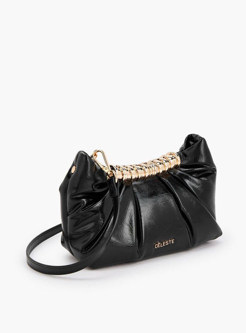 Celeste Pleated Sling Bag with Button Closure-women-bagsandwallets-handbags-image-4