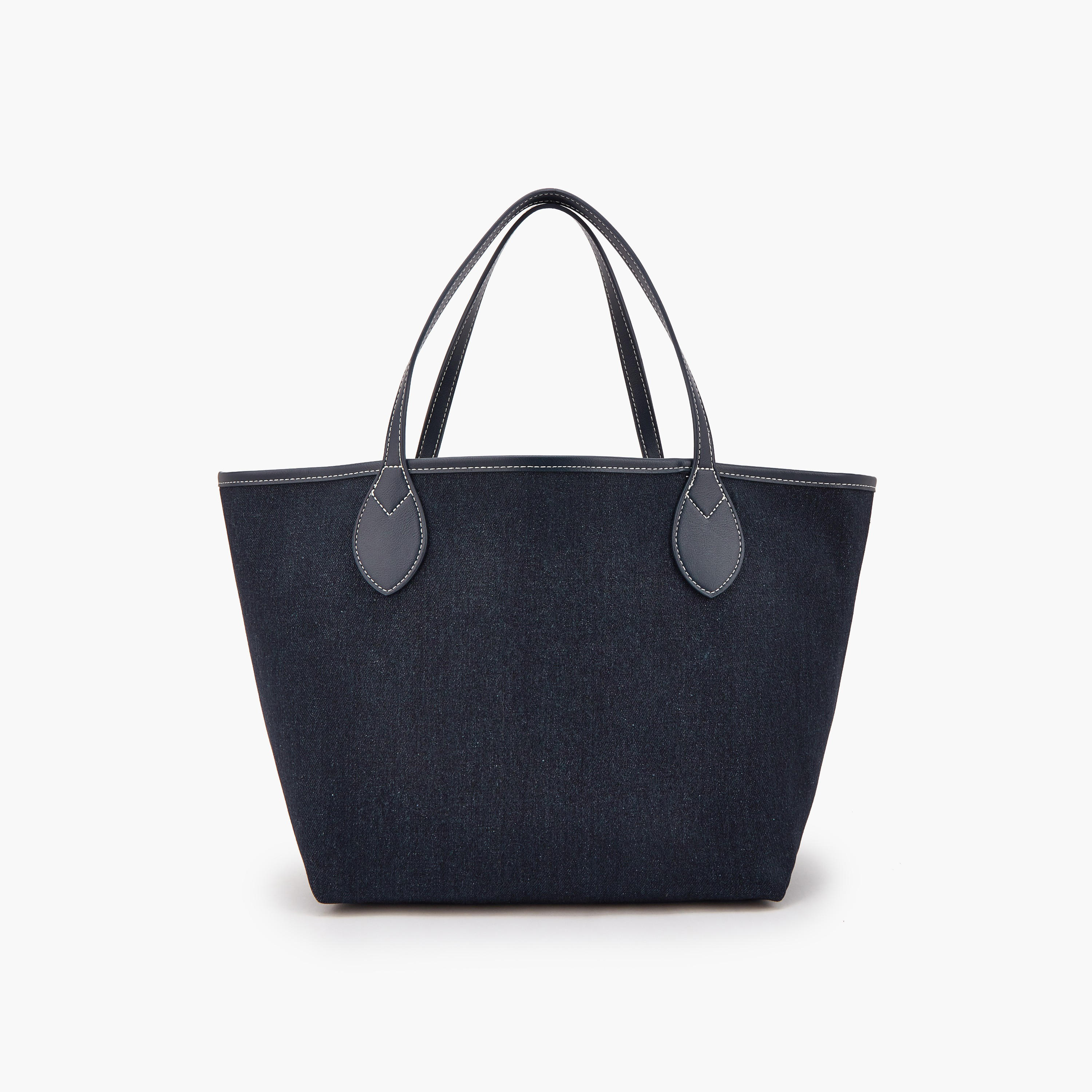 Elle Logo Print Denim Tote Bag with Pouch-women-bagsandwallets-handbags-image-4