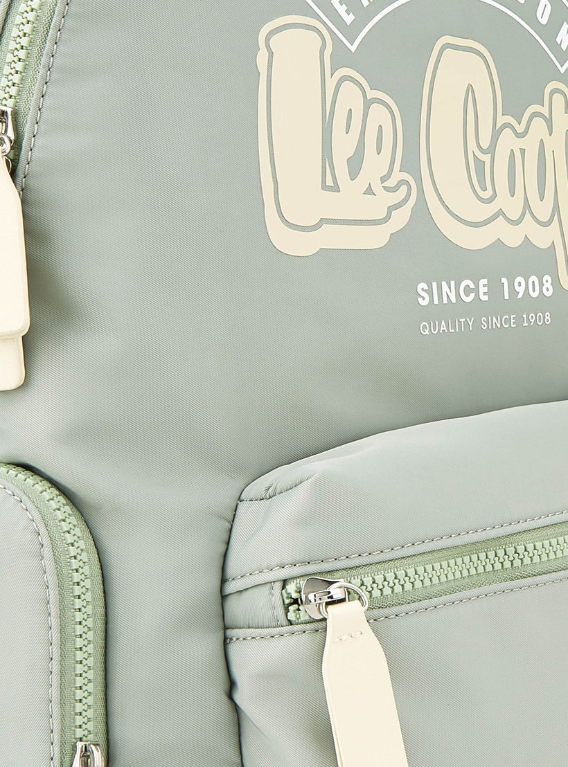شنطة ظهر بوليستر بأحزمة قابلة للتعديل وطبعات الشعار من لي كوبر-women-bagsandwallets-backpacks-image-3