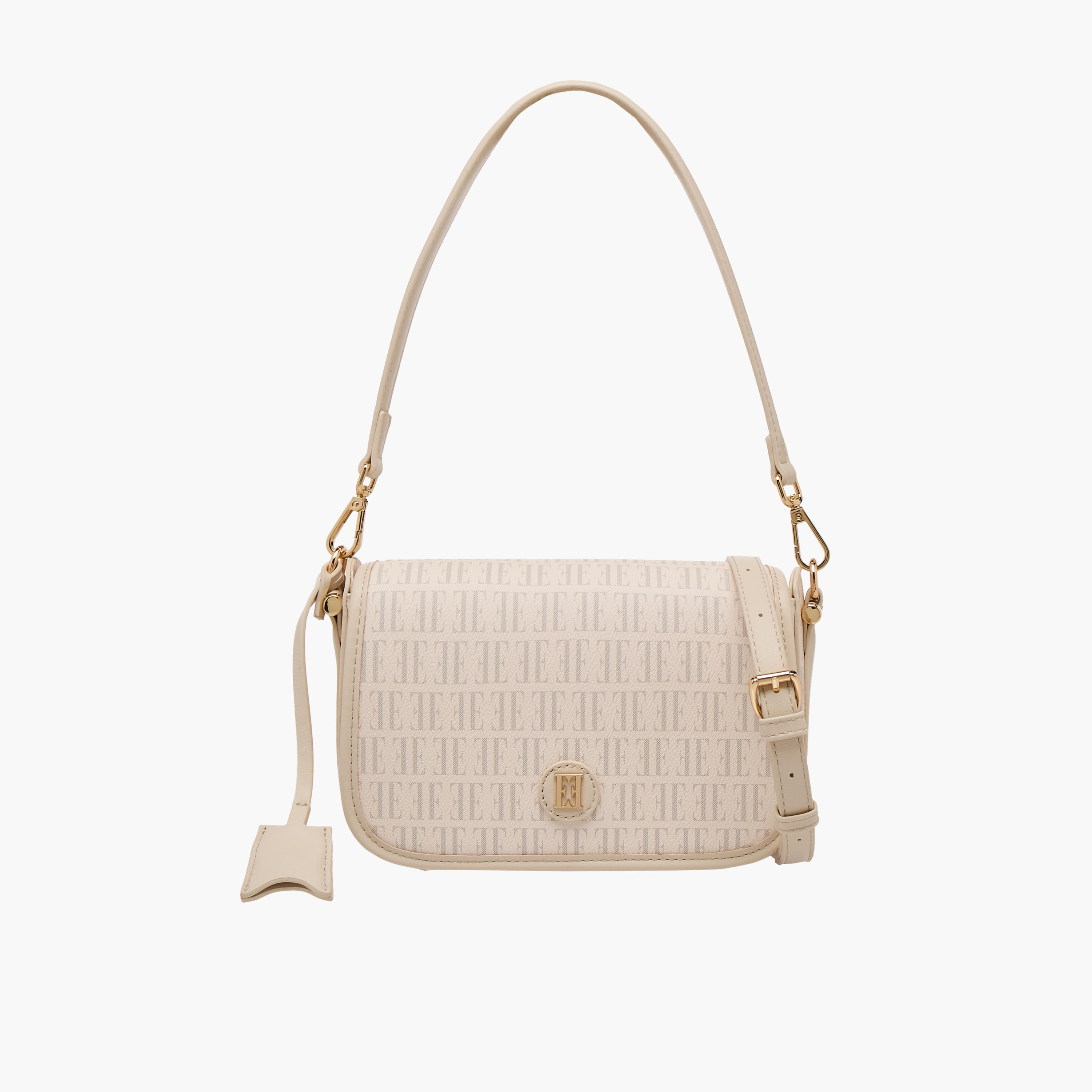 Elle Monogram Print Crossbody Bag with Detachable Strap-women-bagsandwallets-handbags-image-1