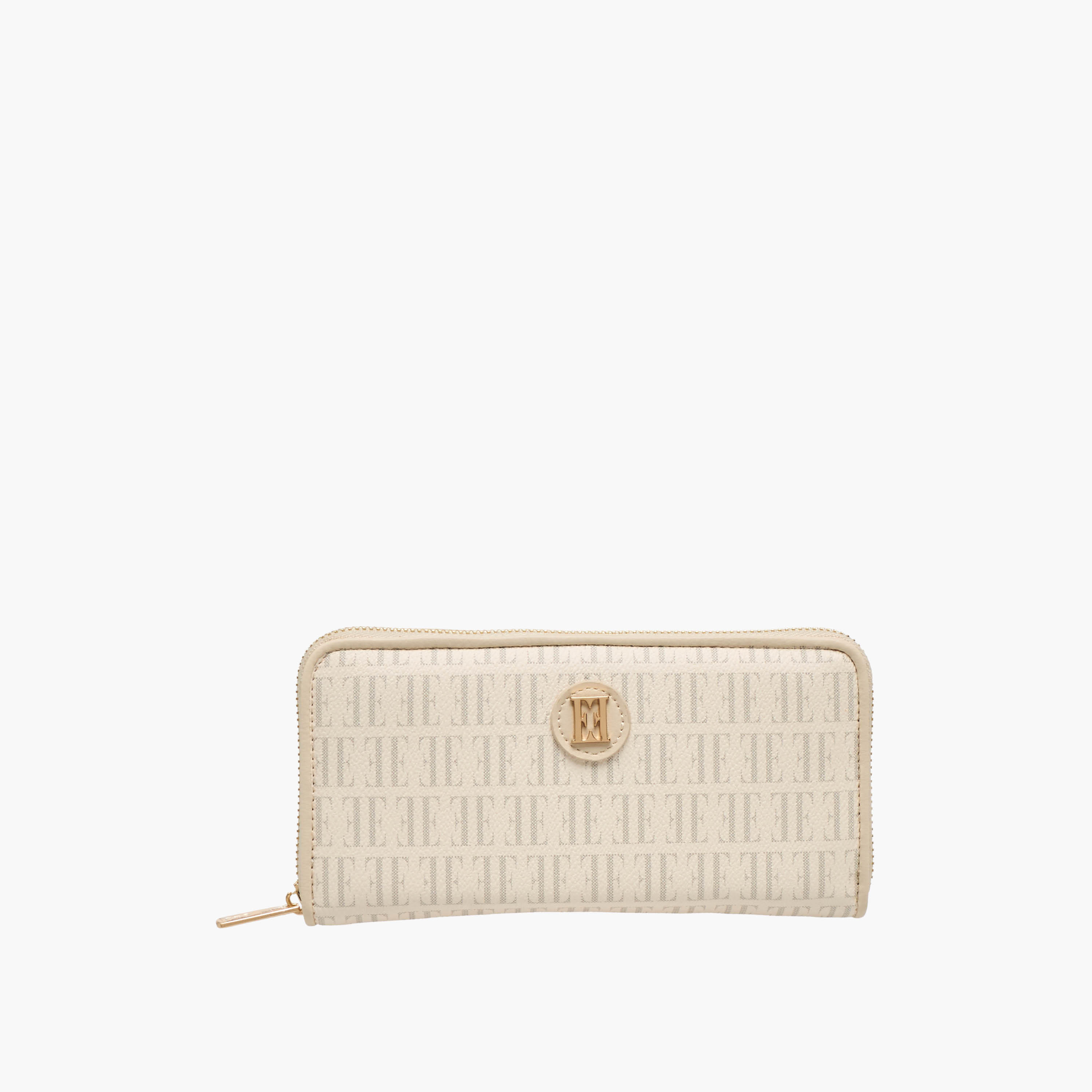 محفظة بطبعات مونوجرام وسحاب إغلاق من إيل-women-bagsandwallets-wallets-image-1