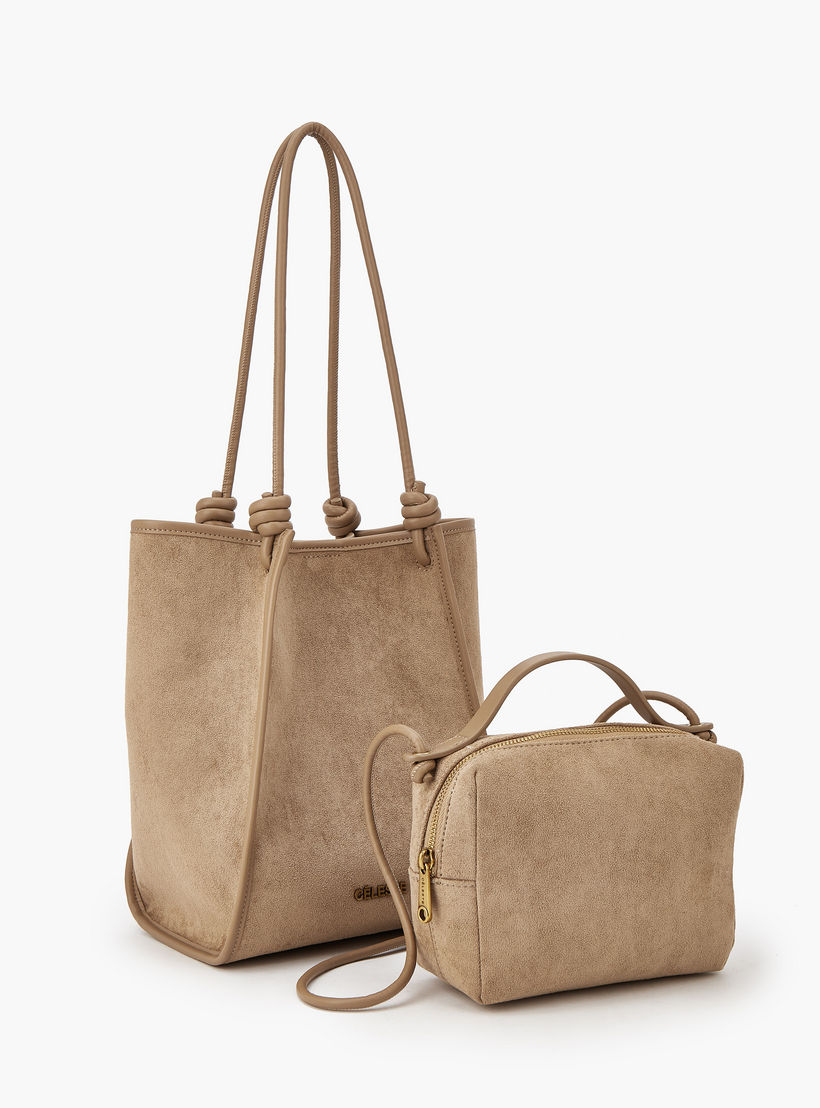 Celeste Textured Tote Bag with Crossbody Bag-women-bagsandwallets-handbags-image-8