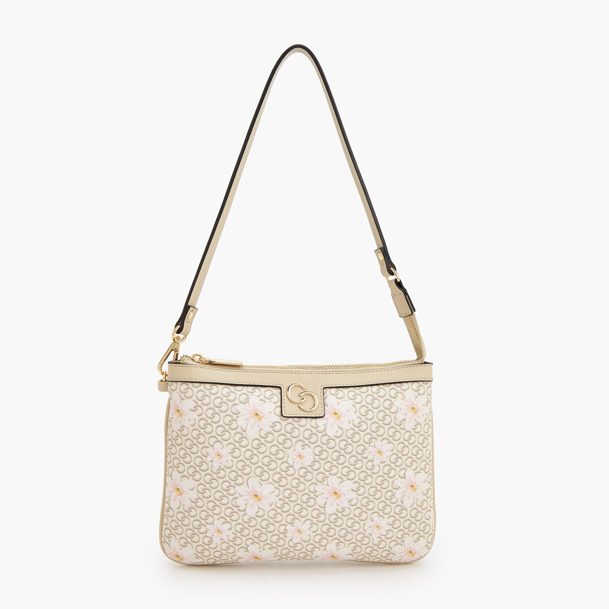 شنطة كتف بطبعات مونوجرام ومقبض حزام من سيليست-women-bagsandwallets-handbags-image-1