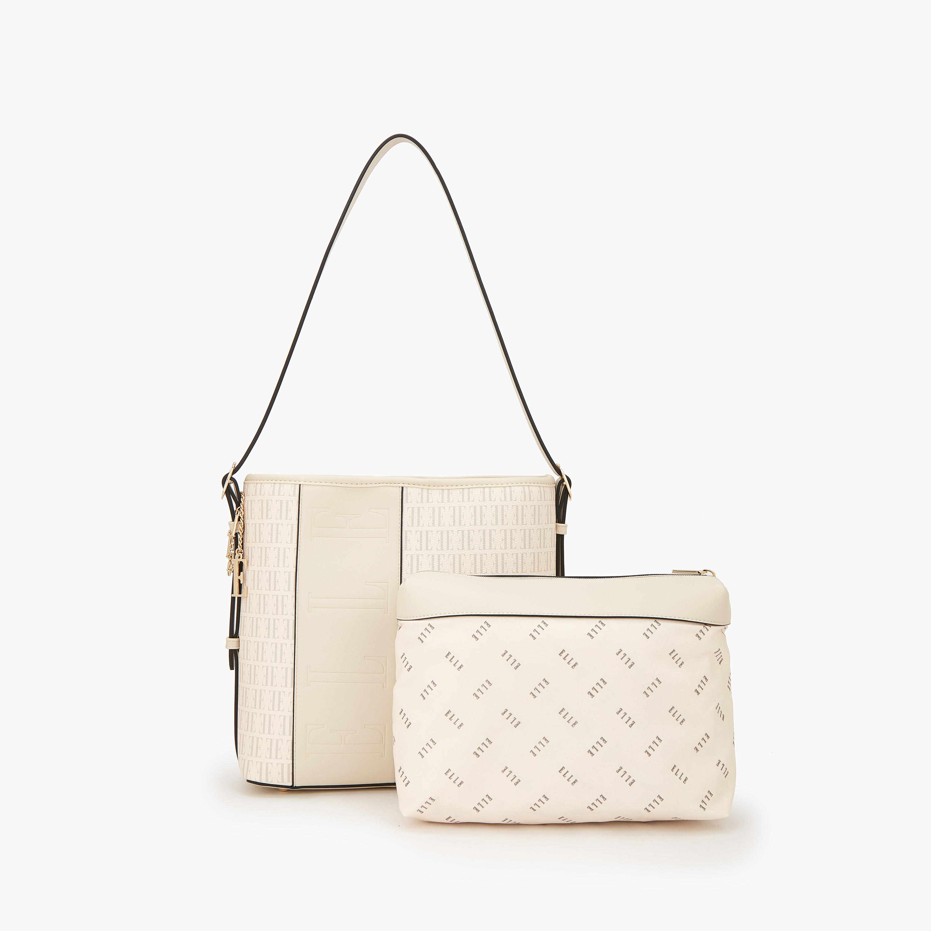 شنطة كتف بطبعة مونوجرام مع شنطة صغيرة من إيل-women-bagsandwallets-handbags-image-1