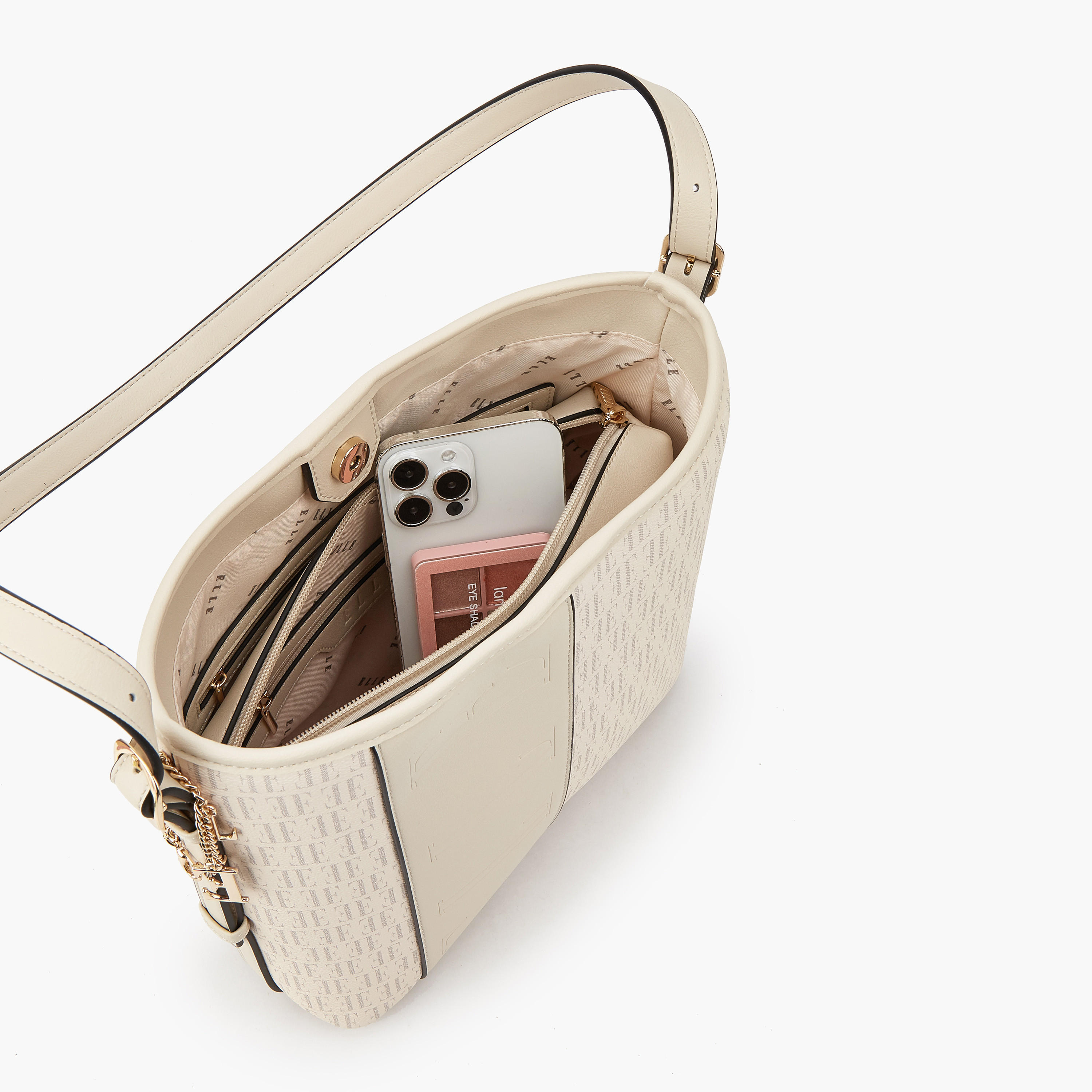 شنطة كتف بطبعة مونوجرام مع شنطة صغيرة من إيل-women-bagsandwallets-handbags-image-2