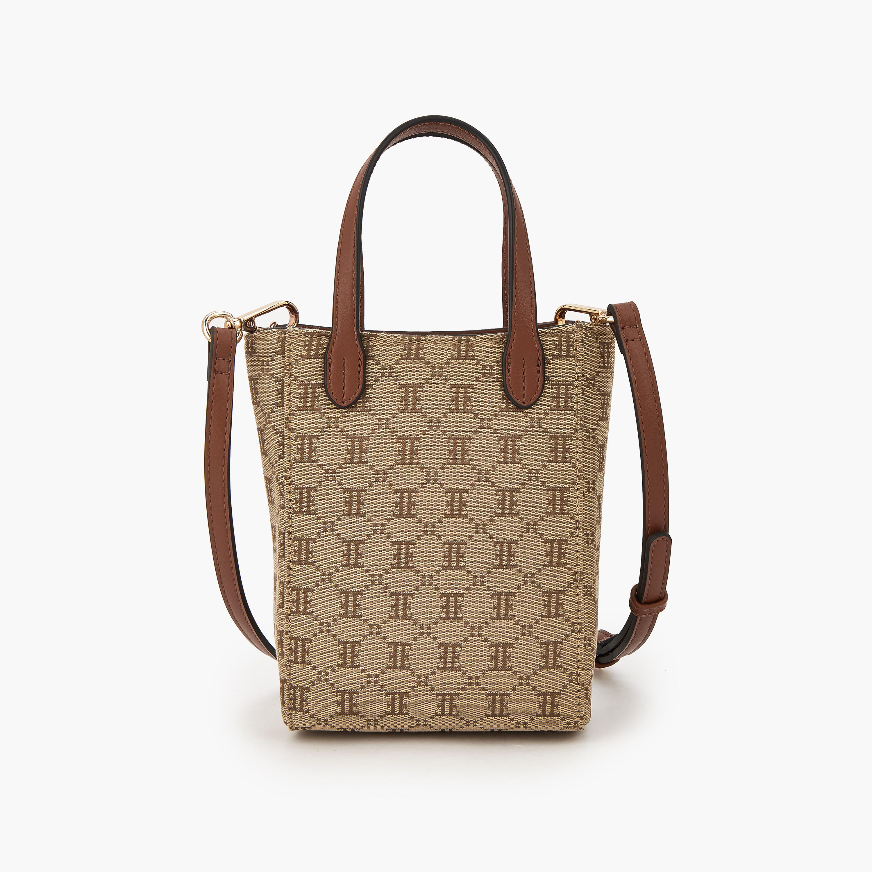 Elle Monogram Textured Crossbody Bag with Detachable Strap-women-bagsandwallets-handbags-image-5