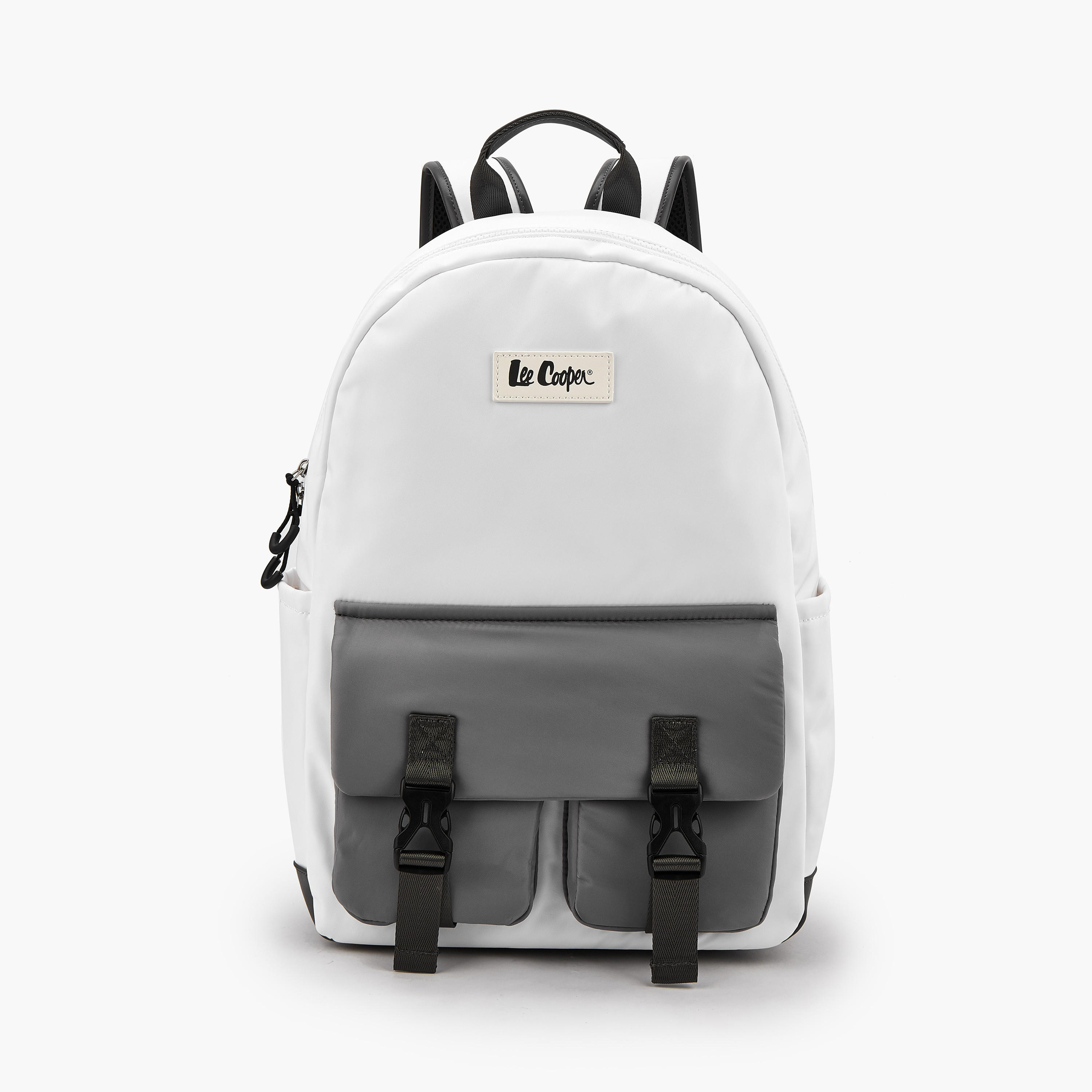 Lee Cooper Solid Textile Backpack with Adjustable Straps-women-bagsandwallets-backpacks-image-1