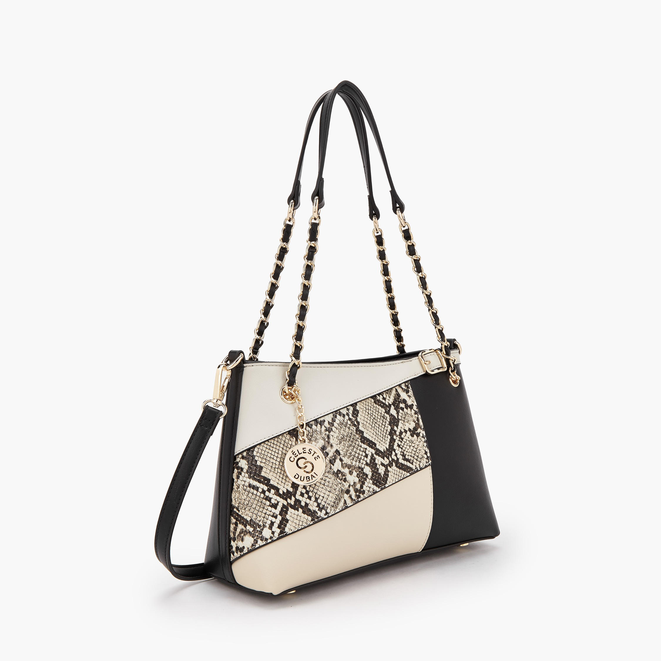 Celeste Panelled Shoulder Bag with Detachable Strap-women-bagsandwallets-handbags-image-2