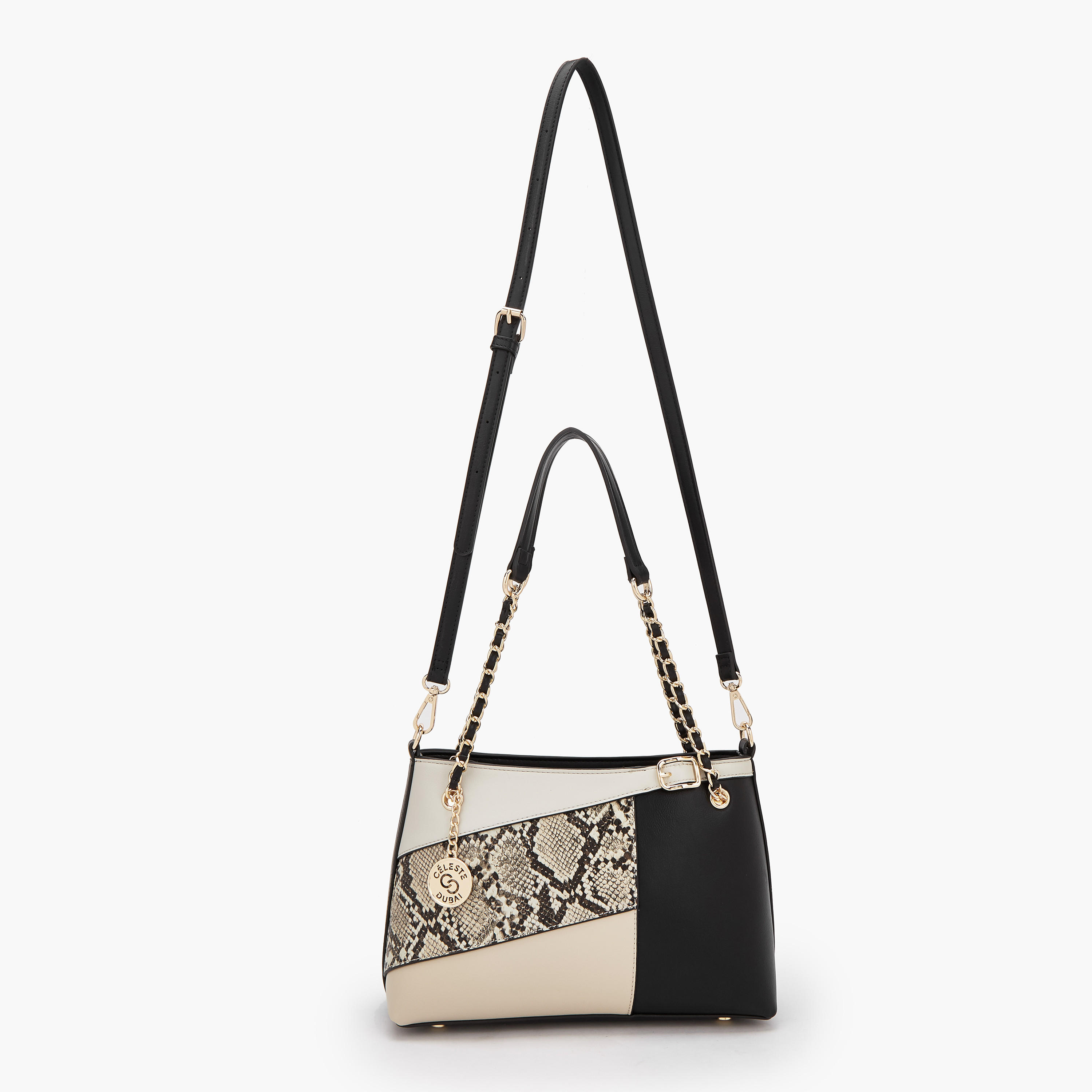 Celeste Panelled Shoulder Bag with Detachable Strap-women-bagsandwallets-handbags-image-5