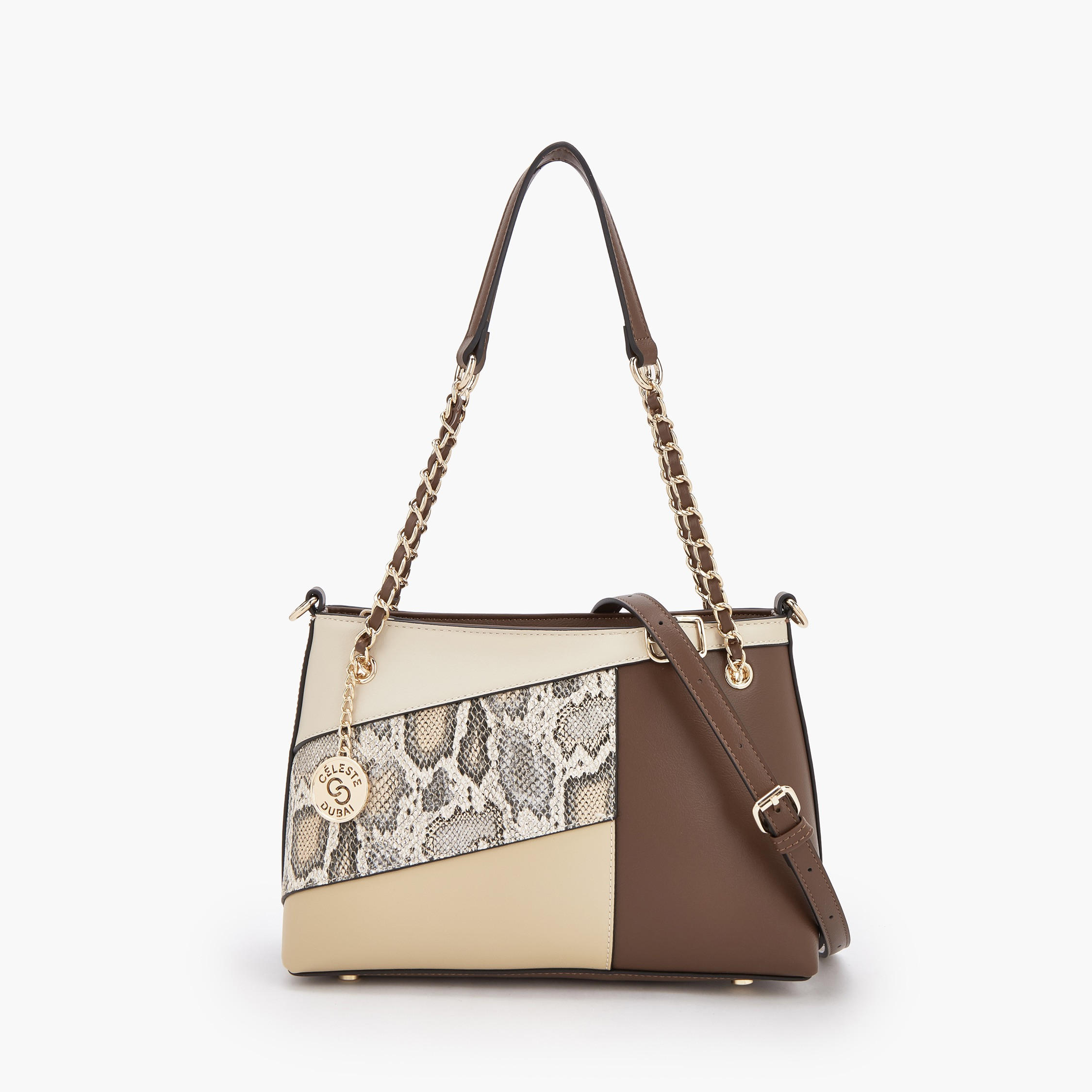 Celeste Panelled Shoulder Bag with Detachable Strap-women-bagsandwallets-handbags-image-1