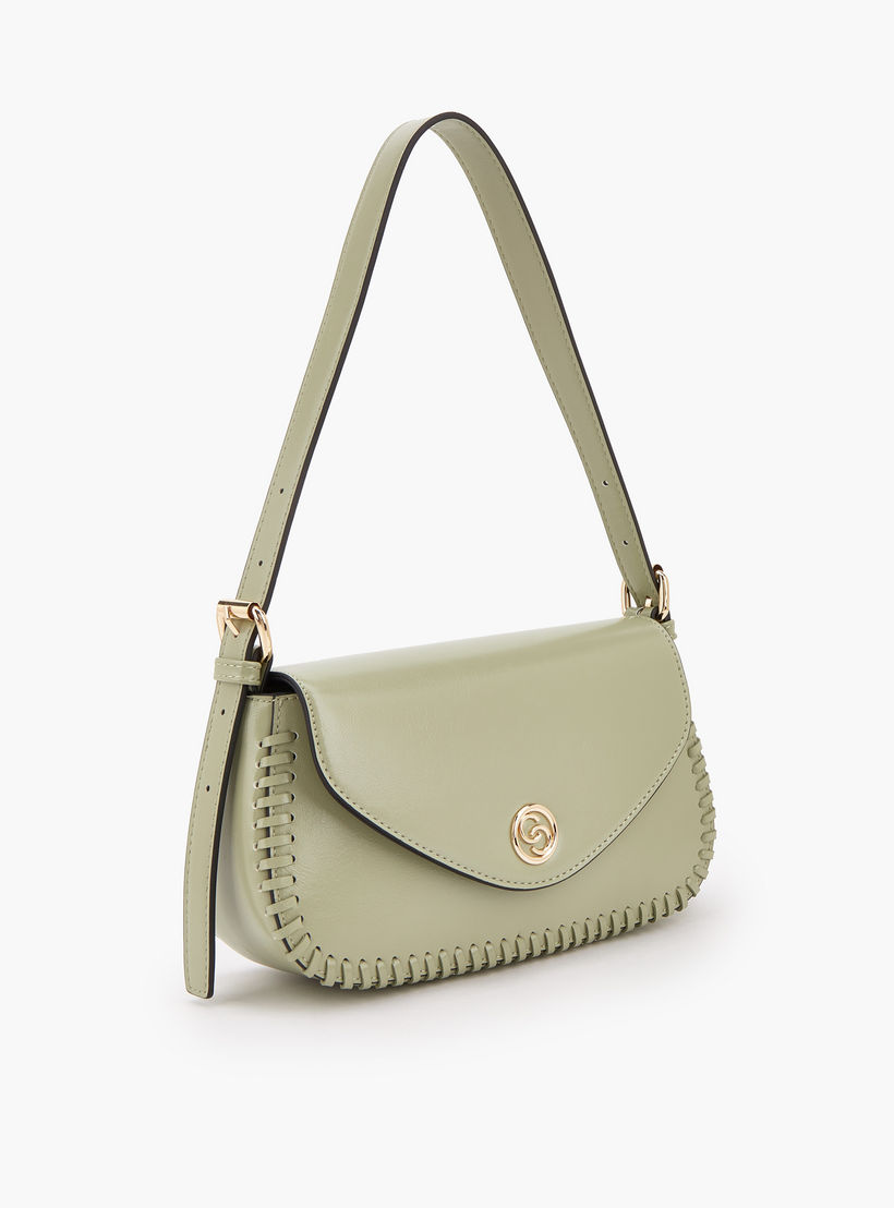 شنطة كتف بزر إغلاق وتفاصيل مغرزة من سيليست-women-bagsandwallets-handbags-image-2