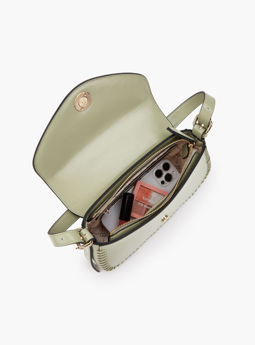 شنطة كتف بزر إغلاق وتفاصيل مغرزة من سيليست-women-bagsandwallets-handbags-image-7