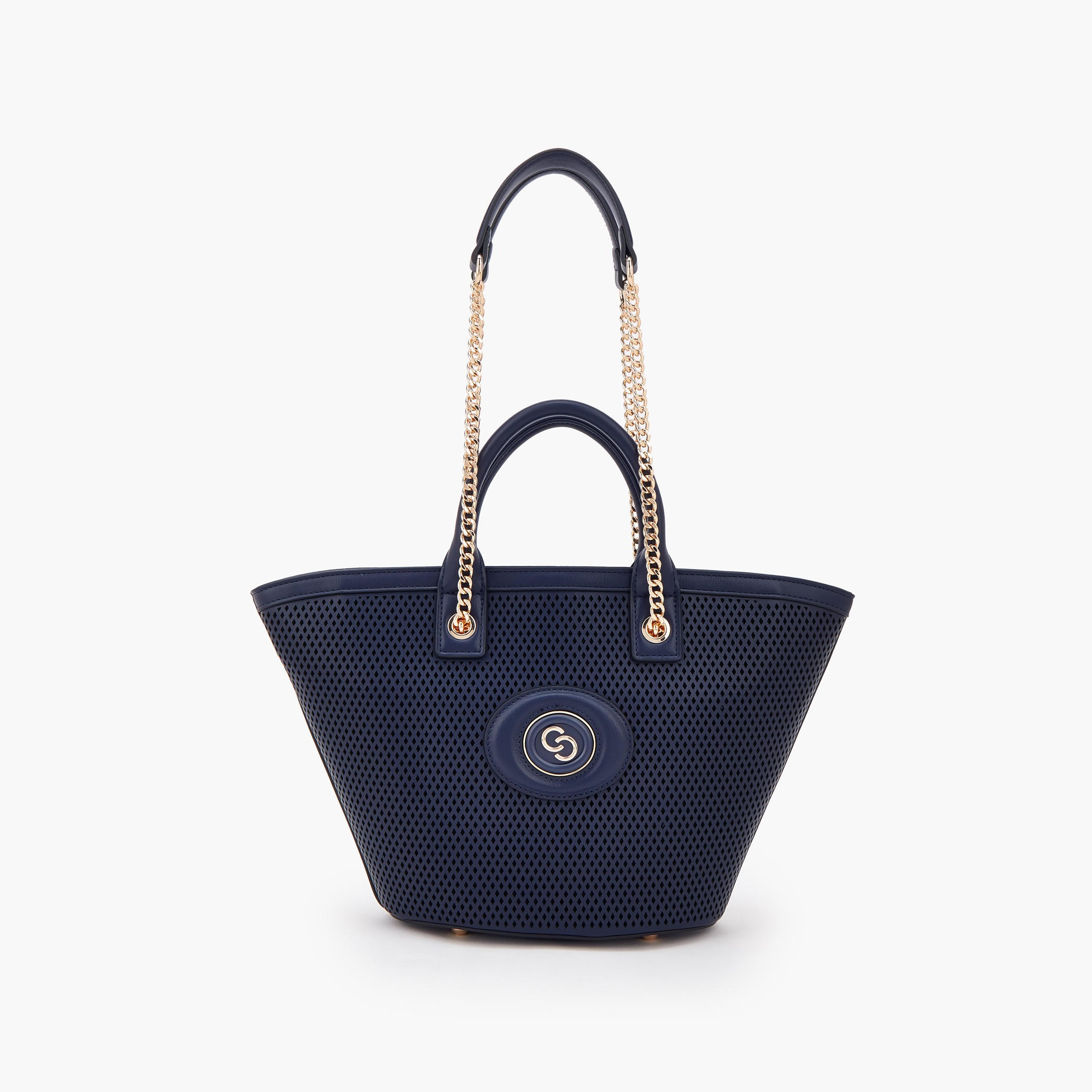 Celeste Textured Tote Bag with Chain Strap-women-bagsandwallets-handbags-image-1