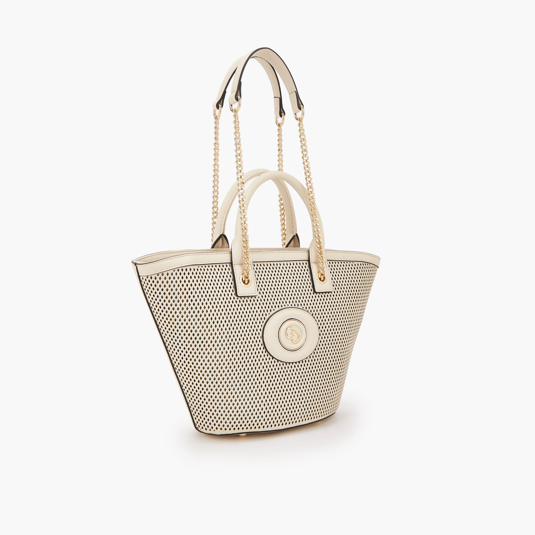 Celeste Textured Tote Bag with Chain Strap-women-bagsandwallets-handbags-image-2
