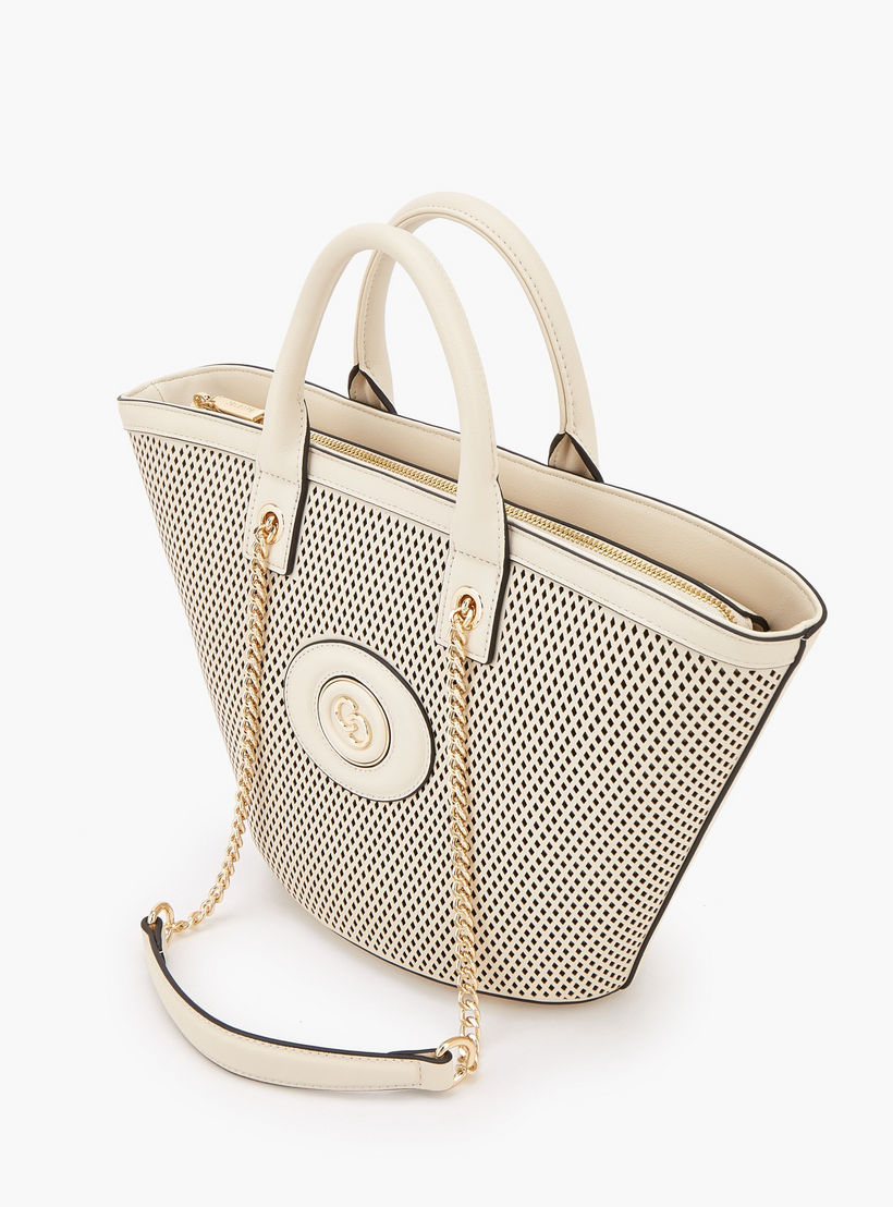 Celeste Textured Tote Bag with Chain Strap-women-bagsandwallets-handbags-image-5