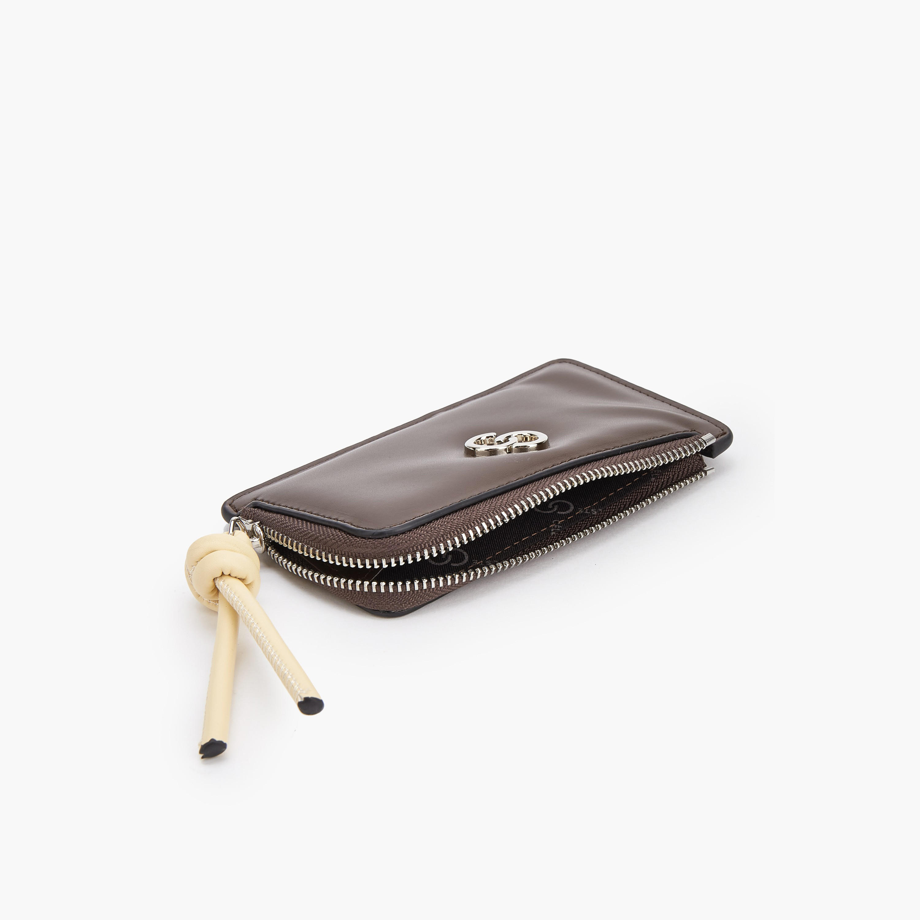 محفظة بتزيينات شعار وسحاب إغلاق من سيليست-women-bagsandwallets-wallets-image-6