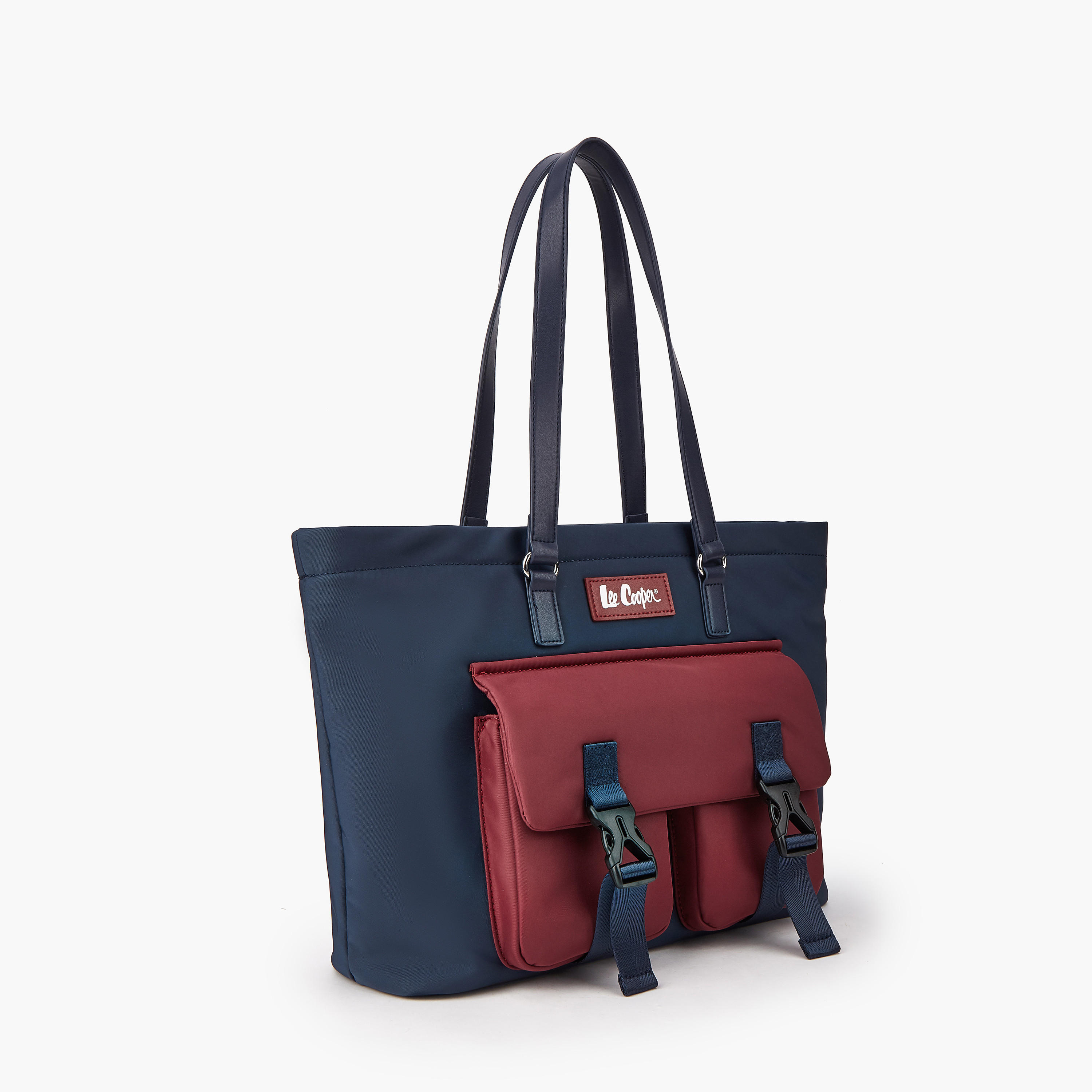 Lee Cooper Colourblock Tote Bag with Handles-women-bagsandwallets-handbags-image-2