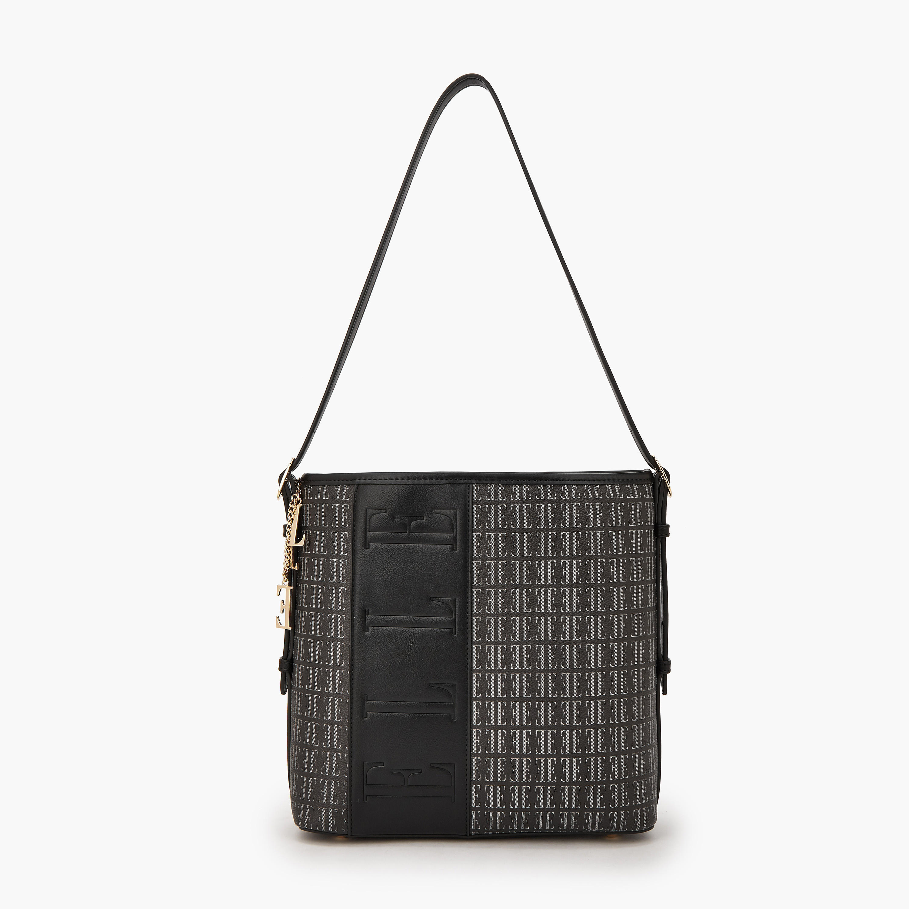 Elle Monogram Print Shoulder Bag with Pouch-women-bagsandwallets-handbags-image-3